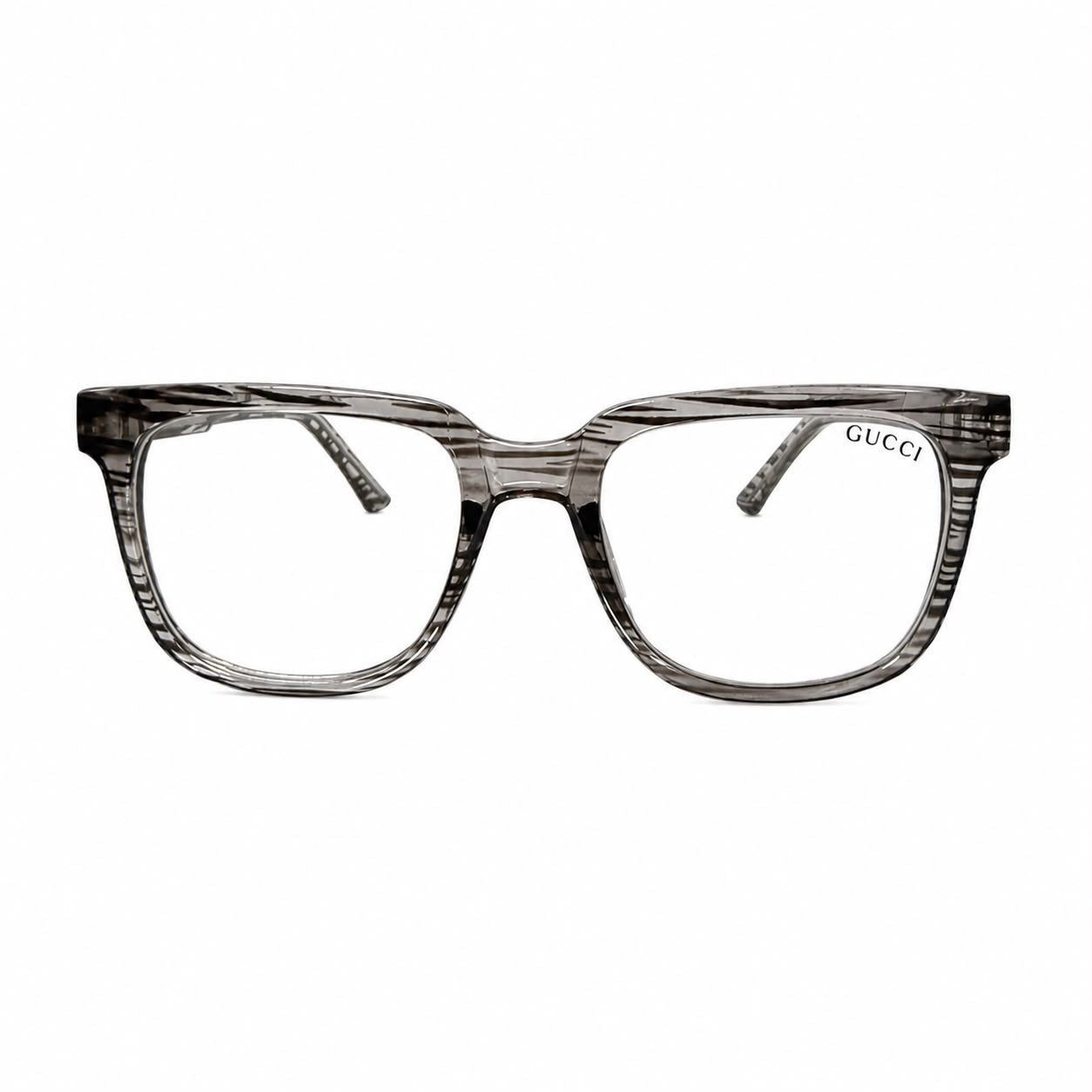 GC 7003 - EYEGLASS - TRANSPARENT SMOKY GREY - SQUARE - ACETATE - DESIGNER