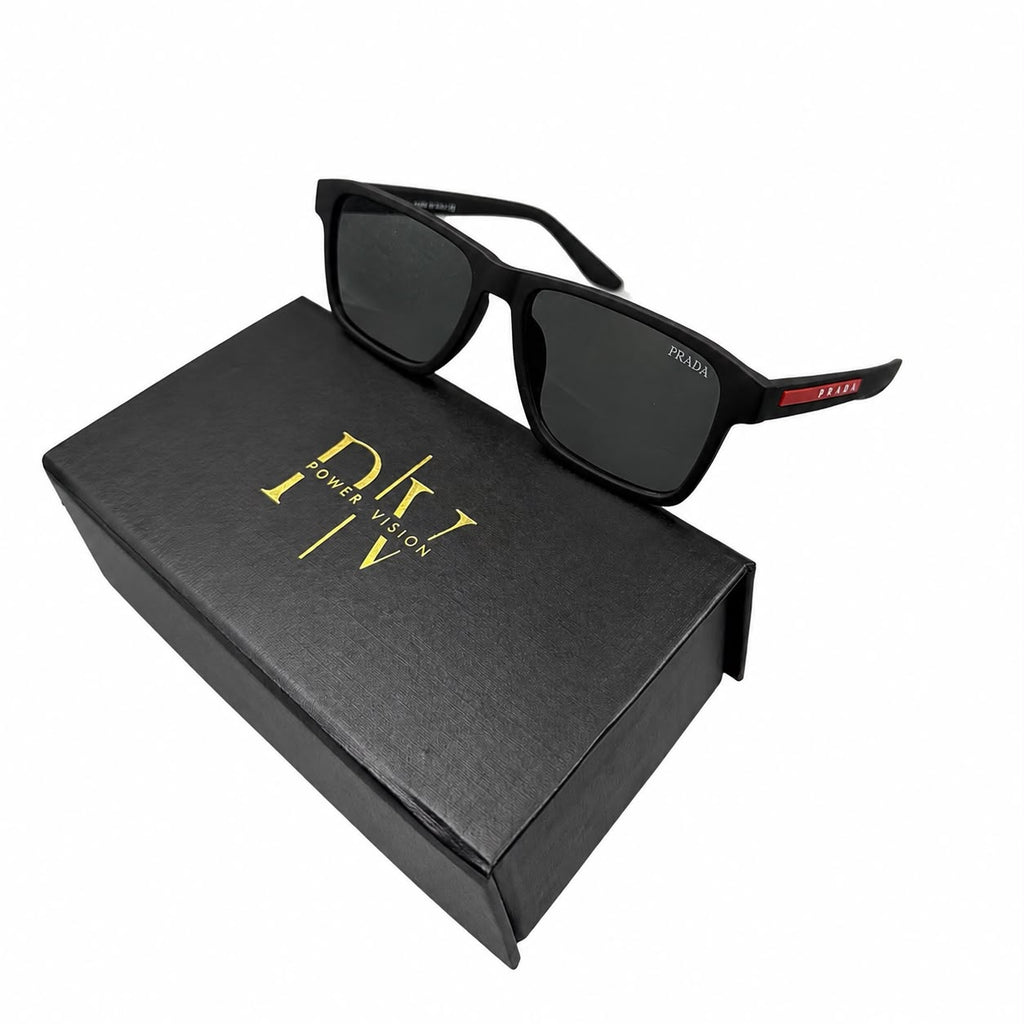 PR 4537 - SHADES - SQUARE - MATTE BLACK - POLARISED - DESIGNER - PREMIUM
