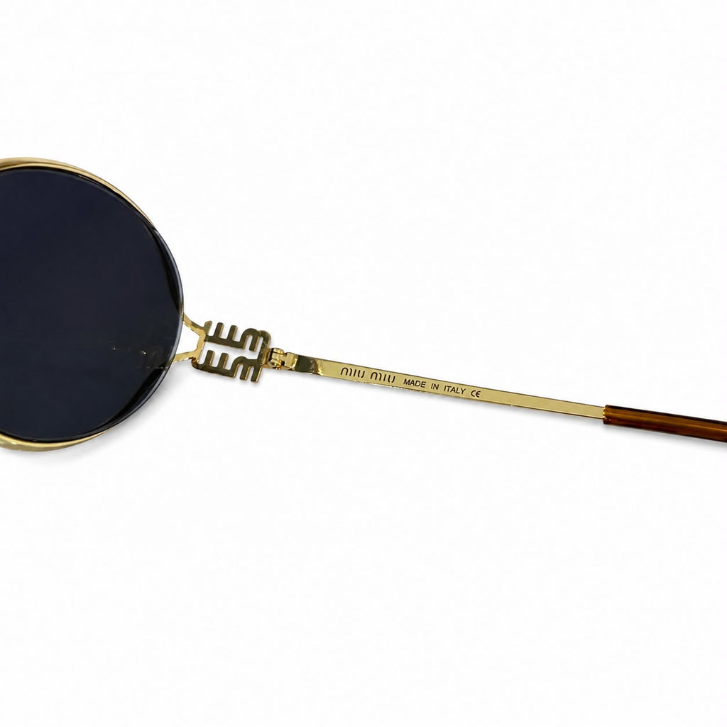 MIU MIU 8033 - OVAL - GOLDEN - BLACK - BRAND TEMPLE - TORTOISE TIPS - TRENDY - LADIES - PREMIUM
