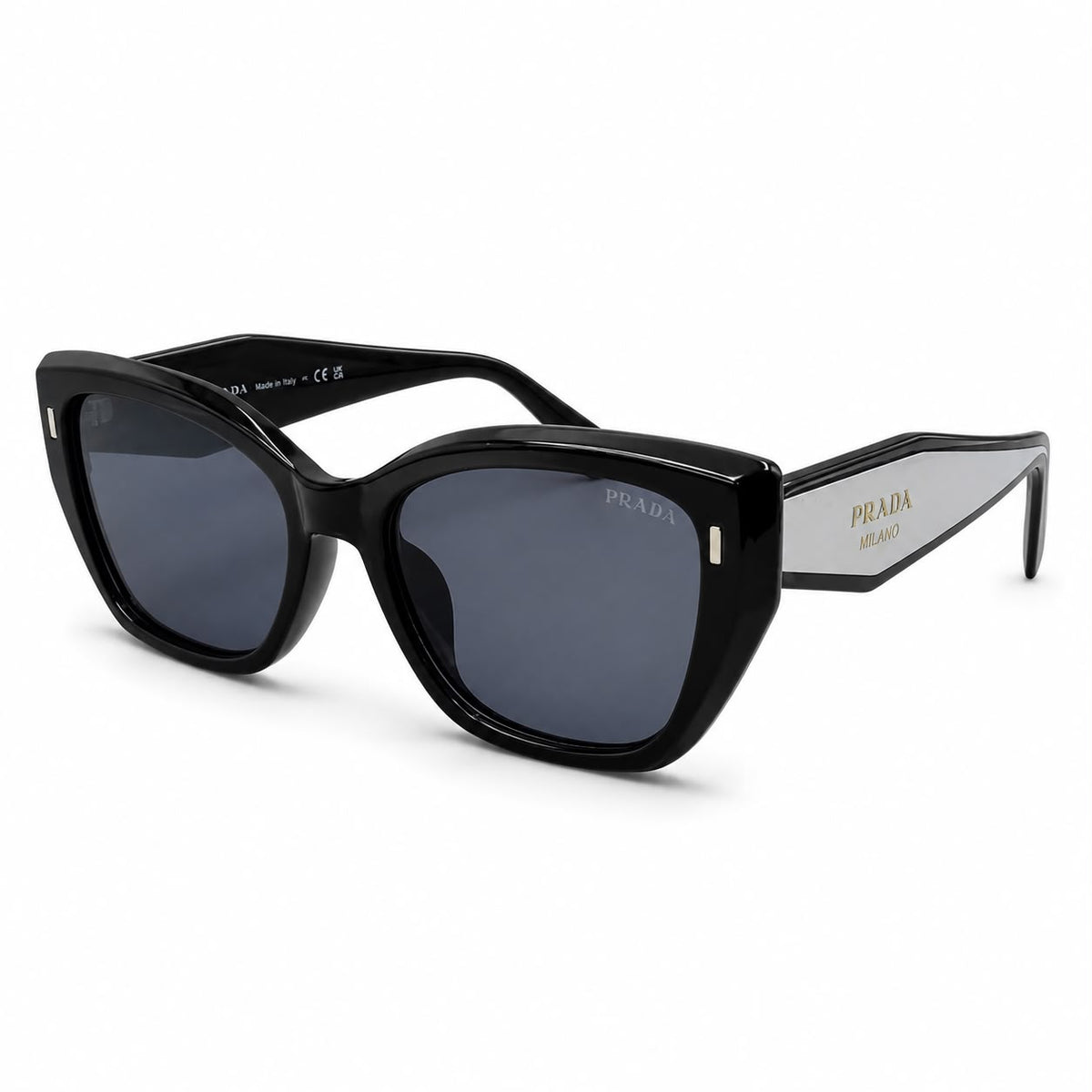 PR 12749 - SOPHISTICATED - SQUARISH CATEYE - BLACK - WHITE SIDE ACCENT - PREMIUM - QUALITY