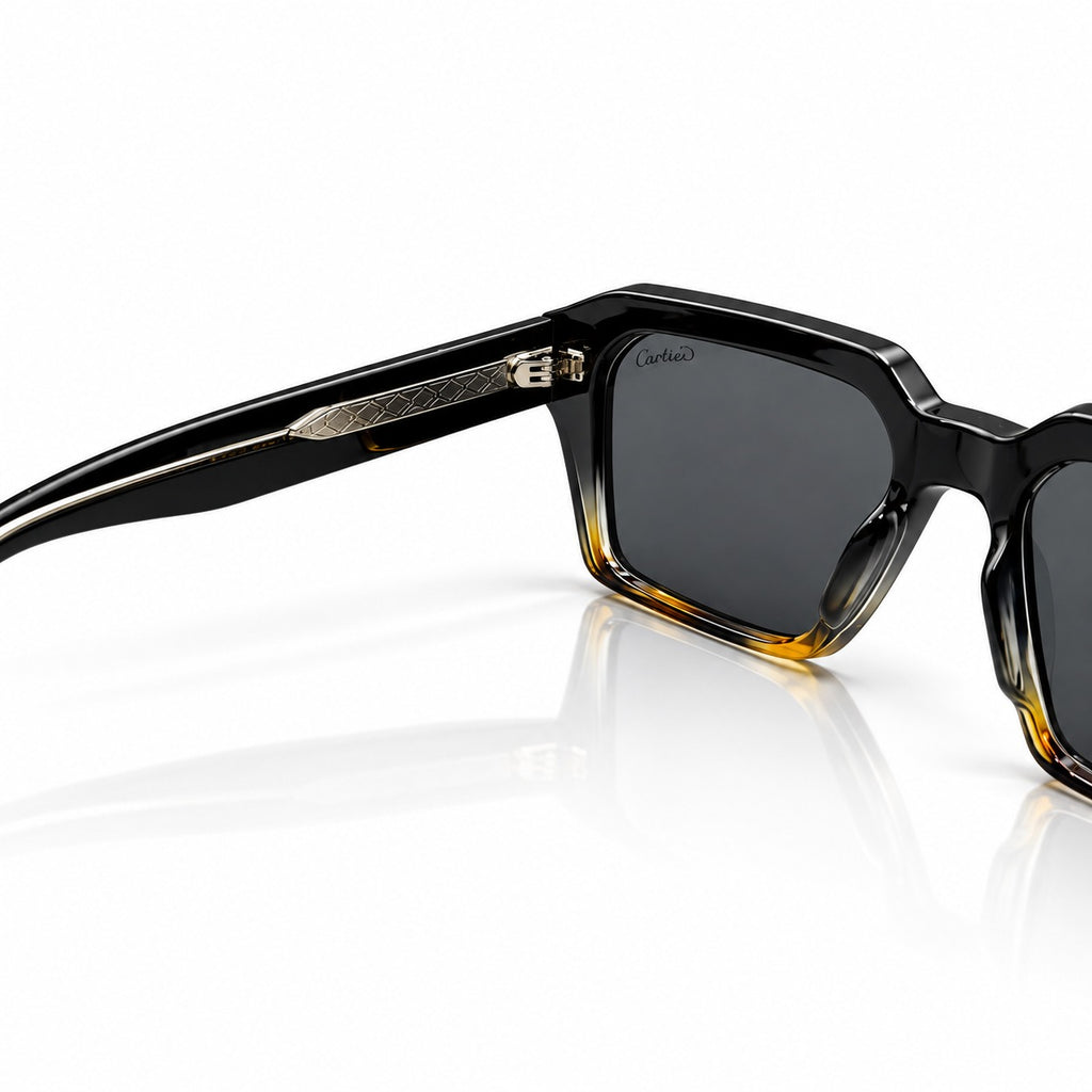 CR 2343 - CUT SQUARE - BOLD - BLACK + TORTOISE - ACETATE - QUALITY - UNISEX