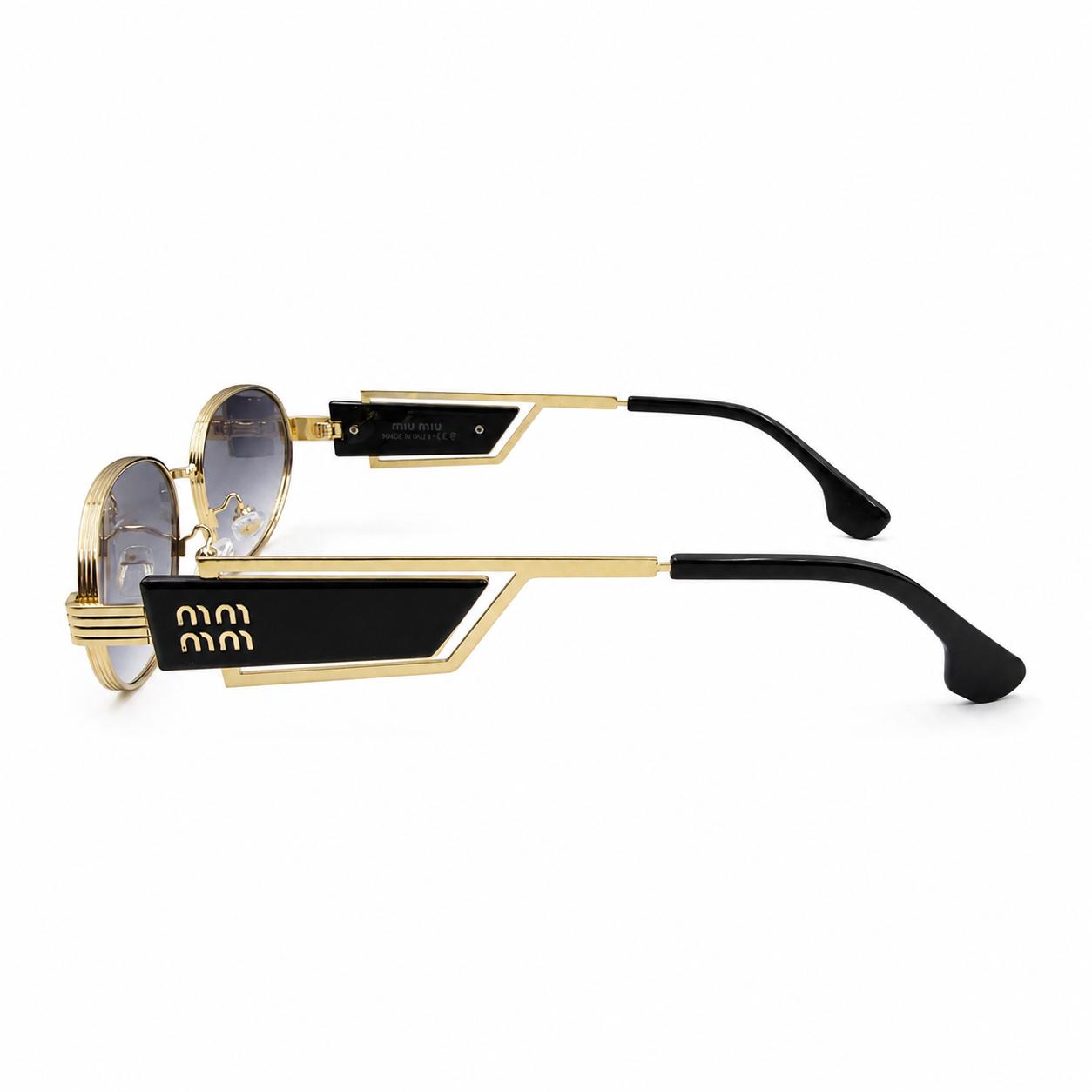 MIU MIU 2728 - LUXURIOUS - OVAL - GOLDEN BLACK - GREY GRADIENT - PREMIUM - WOMEN