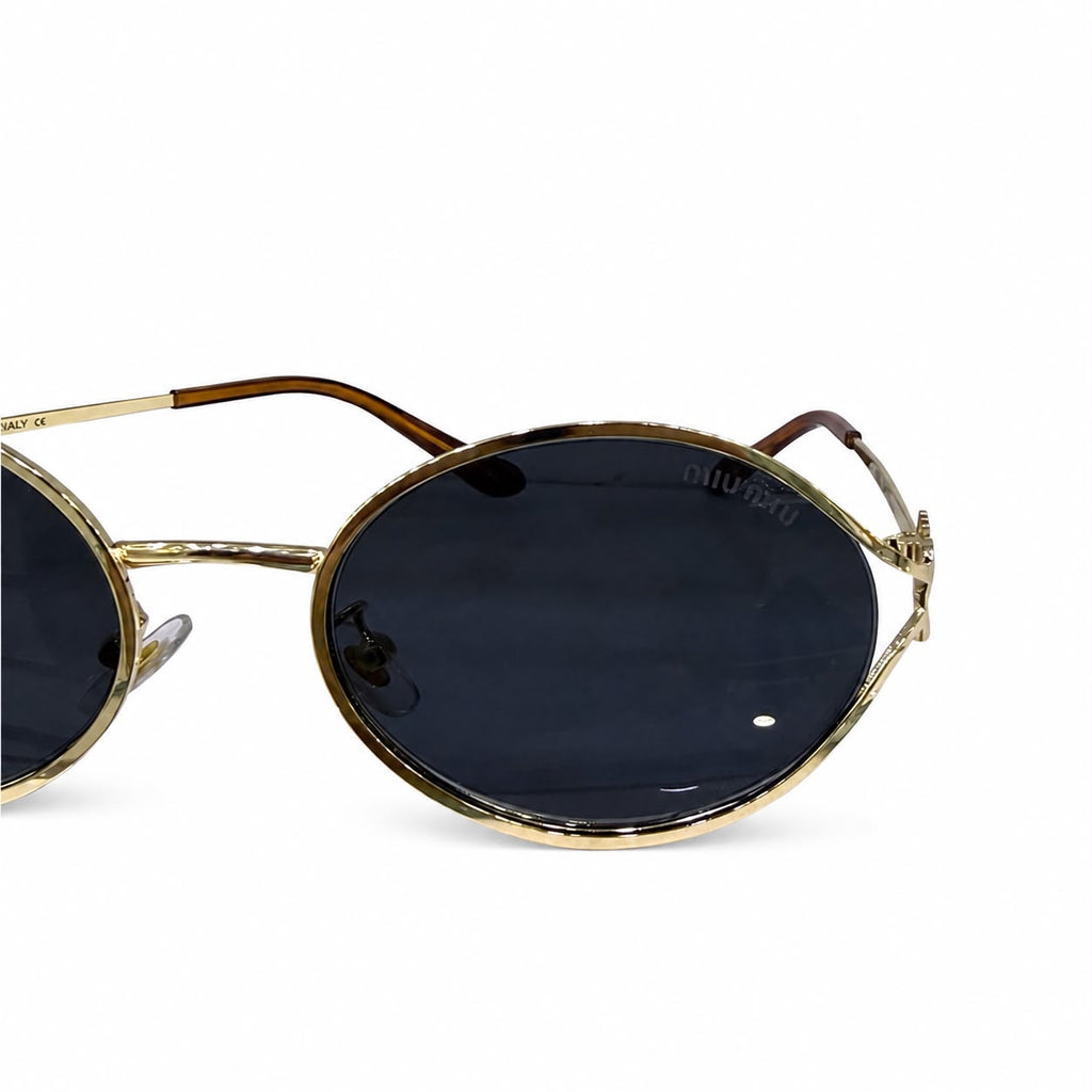 MIU MIU 8033 - OVAL - GOLDEN - BLACK - BRAND TEMPLE - TORTOISE TIPS - TRENDY - LADIES - PREMIUM