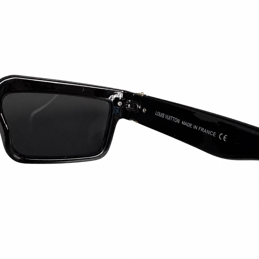 LV 1403 - BOLD - RECTANGULAR - BLACK - BRANDED GOLD TEMPLES - PREMIUM