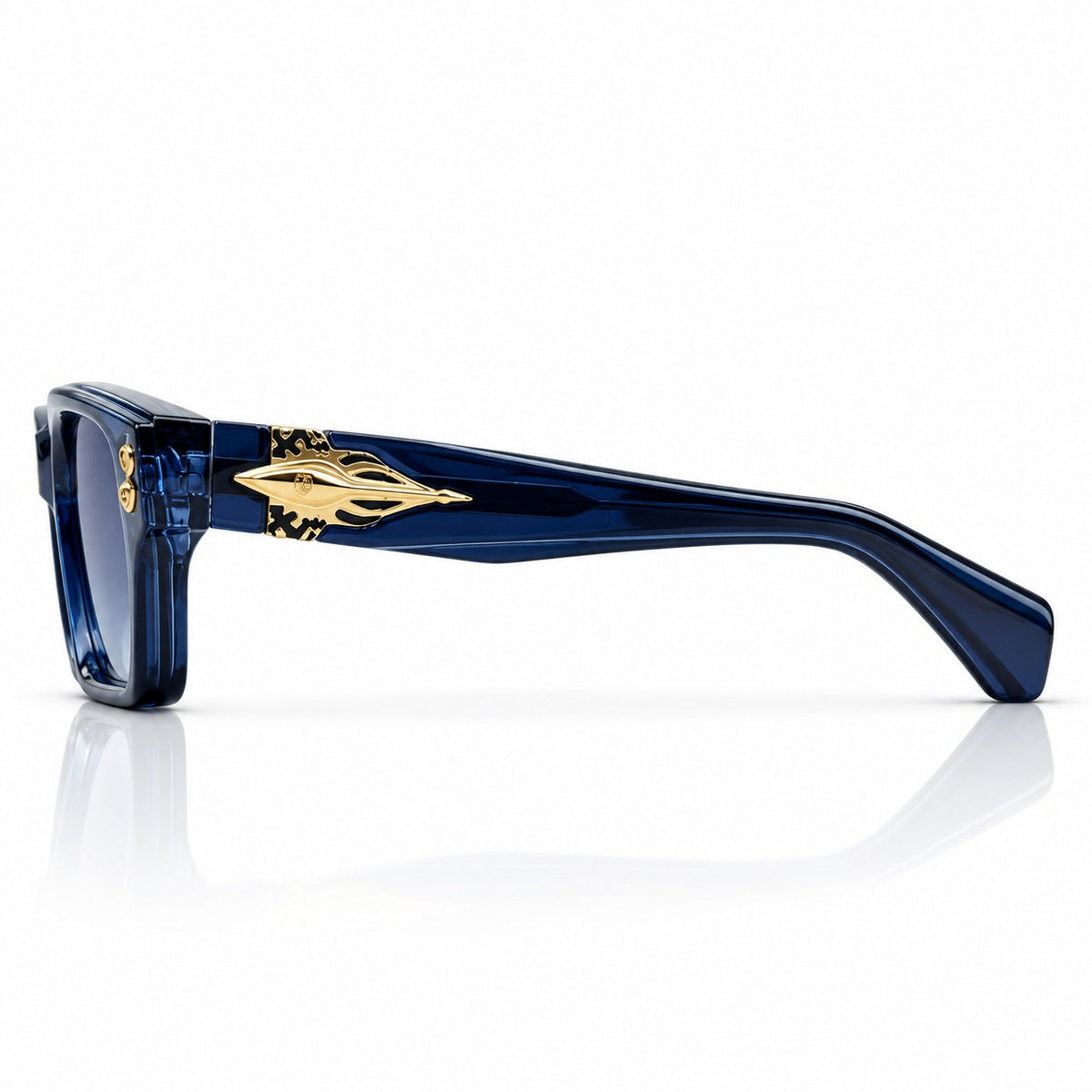 CARTIER - OCEANIC BLUE - CUT SQUARE - BLUE GRADIENT  - GOLDEN RIVET - ACETATE