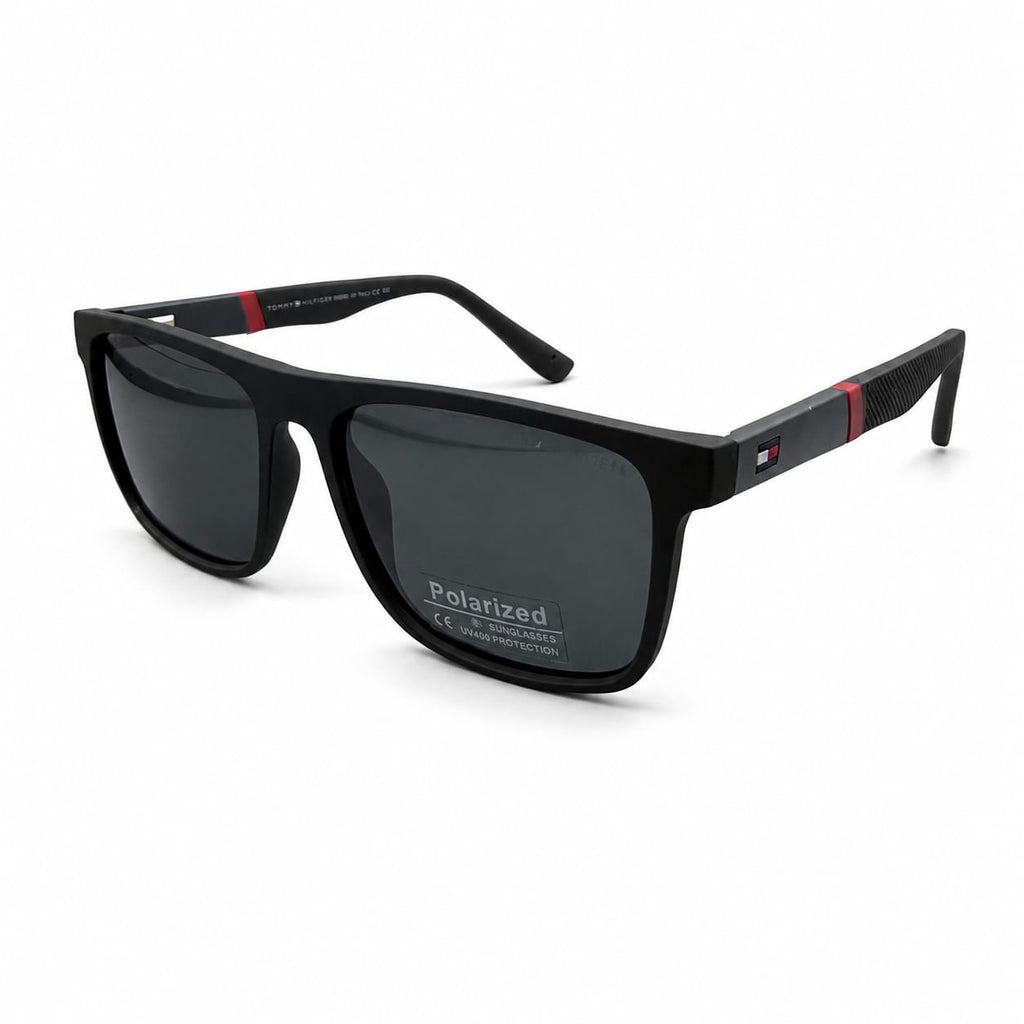 TH 88021 - POLARISED - MATTE BLACK - TEXTURE BLACK GREY BRANDING SIDES - 💯 COMFORTABLE - PREMIUM