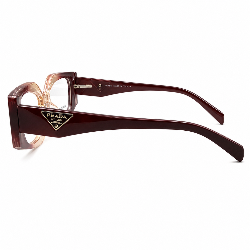 PR 25113 - UNIQUE - NARROW CATEYE - BURGUNDY - CHAMPAGNE - WOMEN - PREMIUM - QUALITY