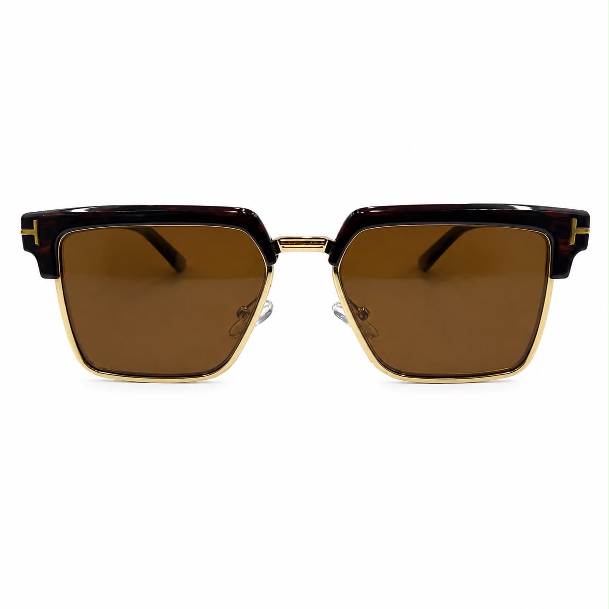 TF 9820 - SUNGLASS - GOLDEN BROWN - DESIGNER - CLUB MASTER SQUARE - PREMIUM