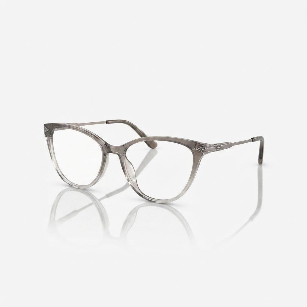 EYEGLASS 2002 - LADIES - TRENDY - CATEYE - GREY TRANSPARENT - FLEXIBLE - DAILYWEAR