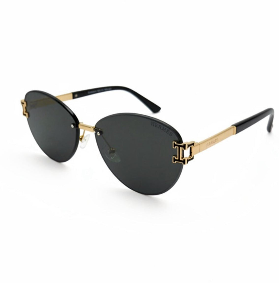 HM3301 - SUNGLASS - LADIES - ROUND CATEYE - GOLDEN - BLACK - PREMIUM