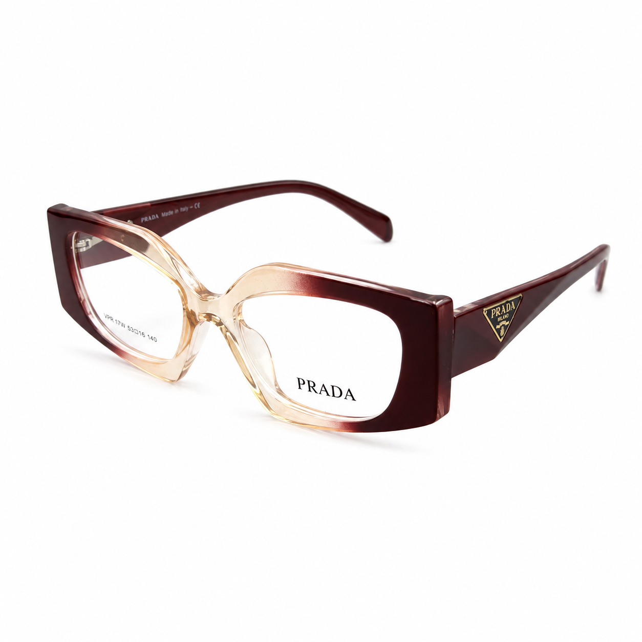 PR 25113 - UNIQUE - NARROW CATEYE - BURGUNDY - CHAMPAGNE - WOMEN - PREMIUM - QUALITY
