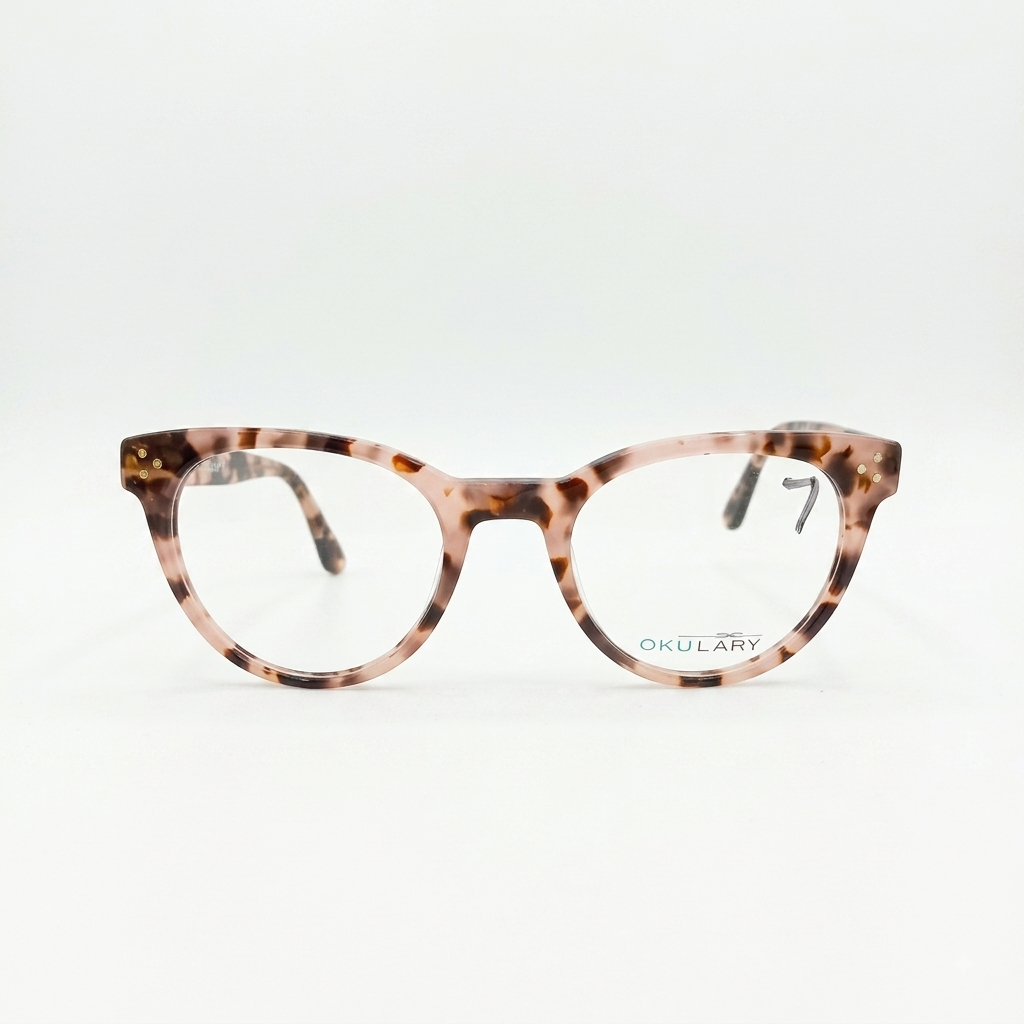 DESIGNER - ROUND - BLUSH PINK TORTOISESHELL - SPRING HINGES - ACETATE - PREMIUM