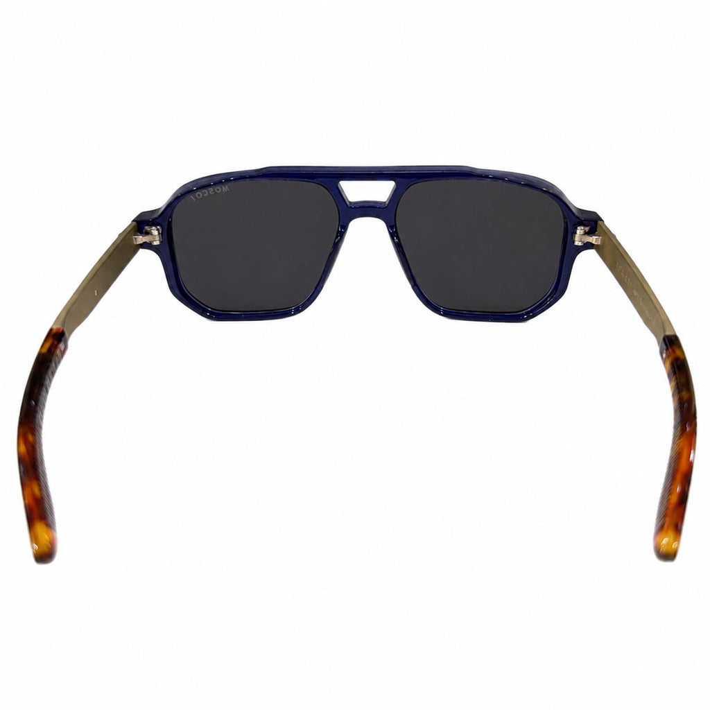 MOSCOT 98320 - SUNGLASS - CRYSTAL NAVY BLUE - DOUBLE BRIDGE - NAVIGATOR SQUARE - SILVER - TORTOISE - PREMIUM