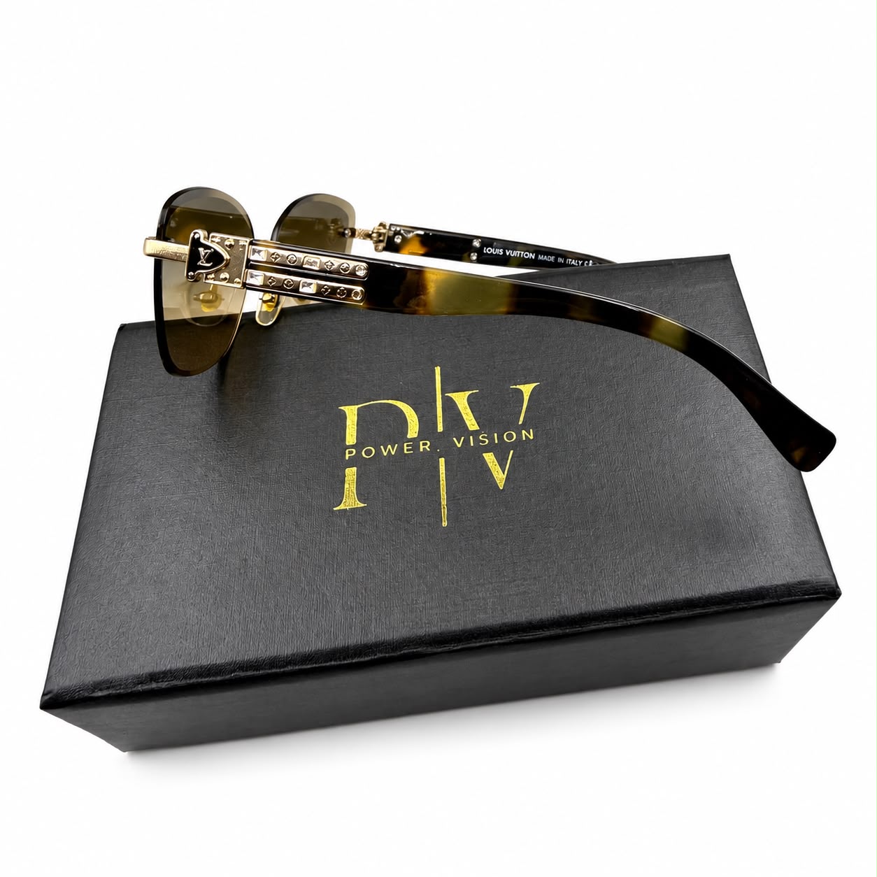 LV 86031 - LUXURIOUS - RIMLESS - CATEYE - TORTOISE BRANDING TEMPLES - PREMIUM - WOMEN