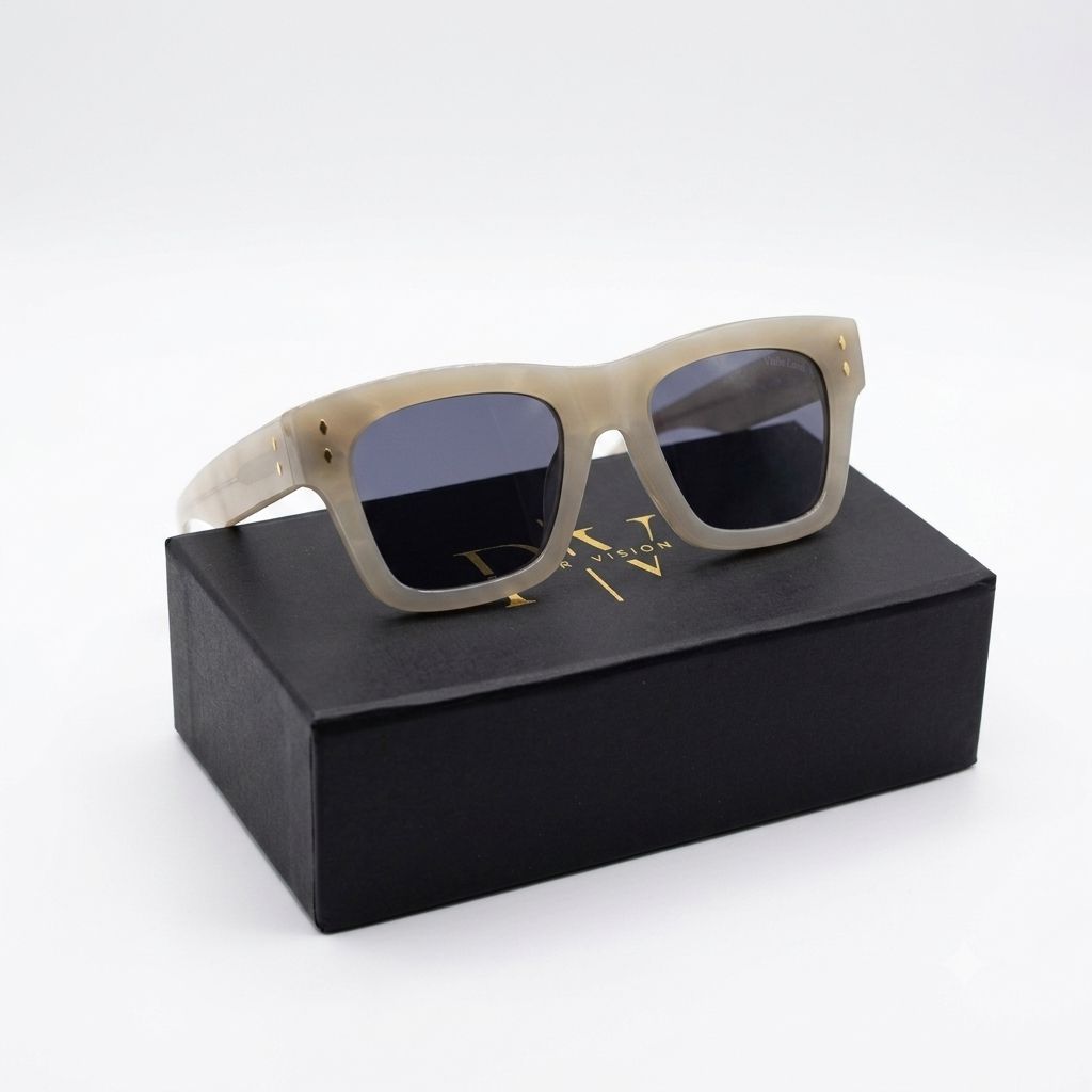 SUNGLASS 026474 - SQUARE - POLARISED - MILKY BEIGE - MATTE SIDES