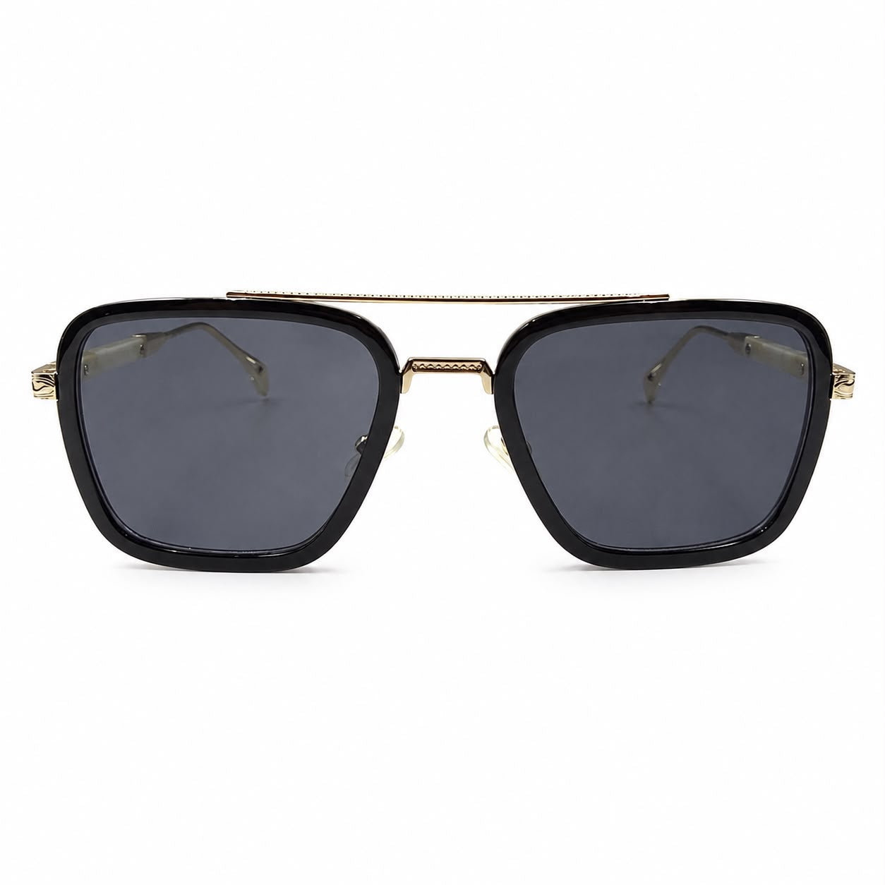 MAYBACH 2233 - SUNGLASS - DOUBLE BRIDGE - BLACK - GOLDEN - IVORY BRAND SIDES - PREMIUM