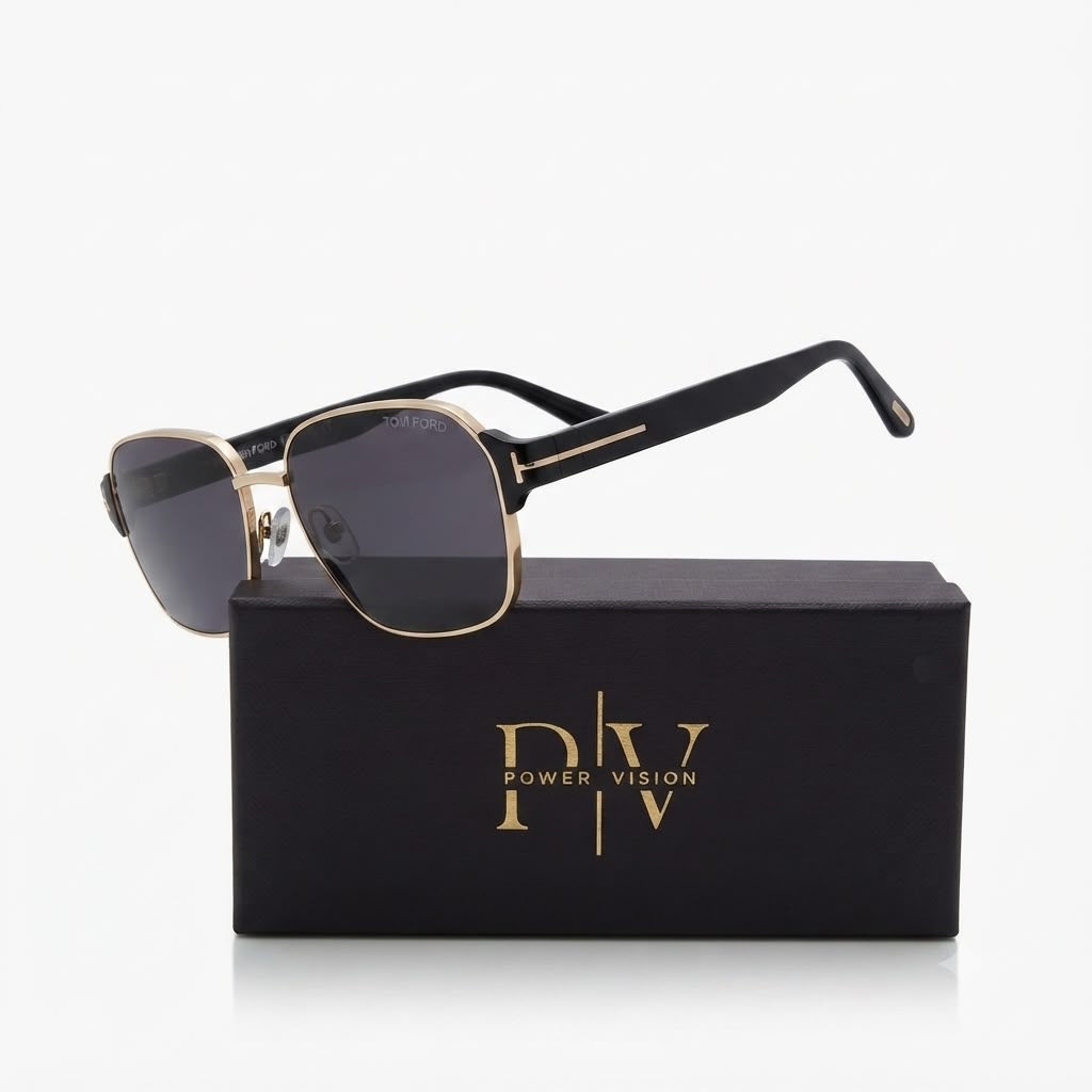 TF 9813 - SHADES - GOLDEN BLACK - GEOMETRIC SQUARE - PREMIUM - UNISEX