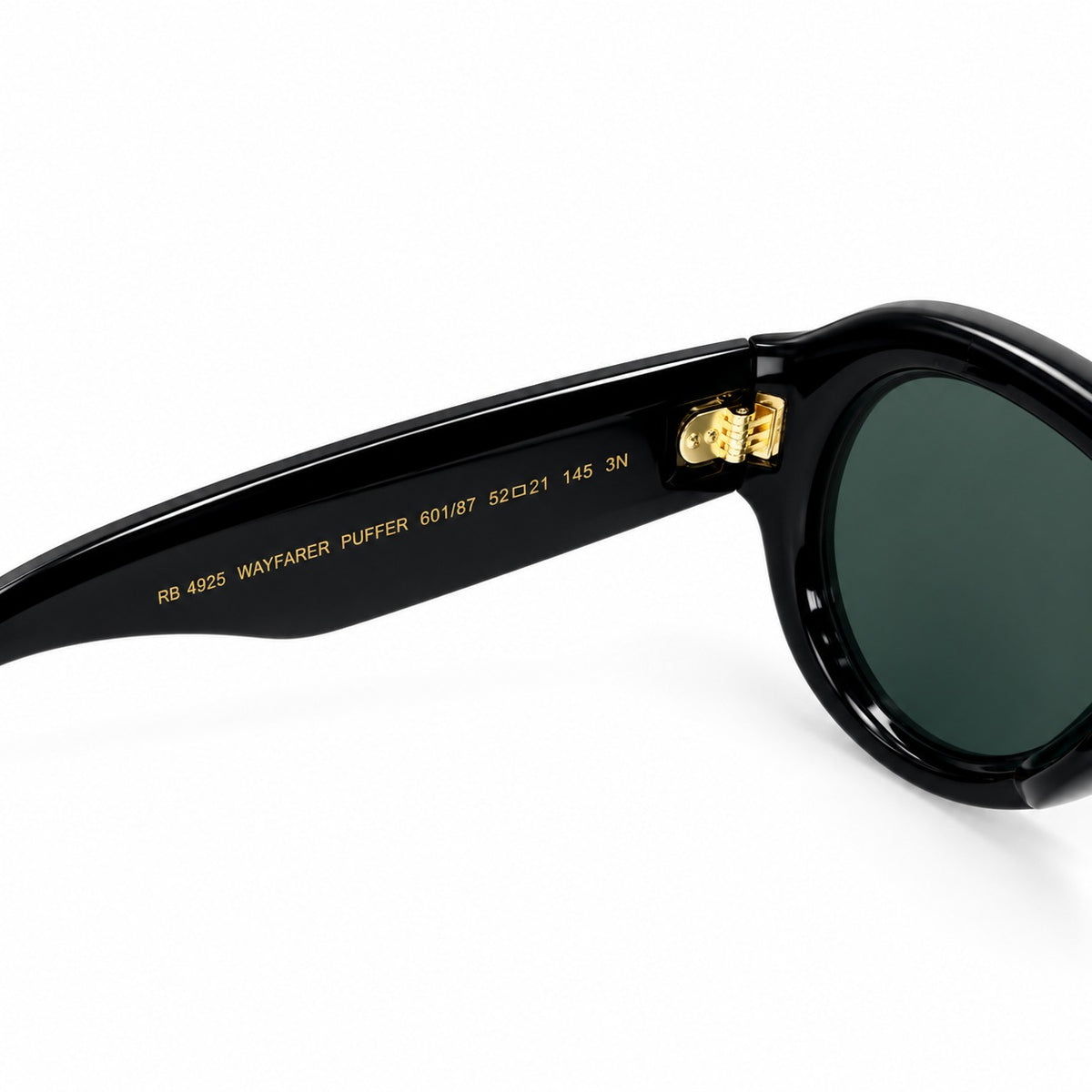 RAYBAN X AWGE 4925 - PUFFER - AVIATOR - BOLD - BLACK - GLASS LENSE - ACETATE - HIGH QUALITY
