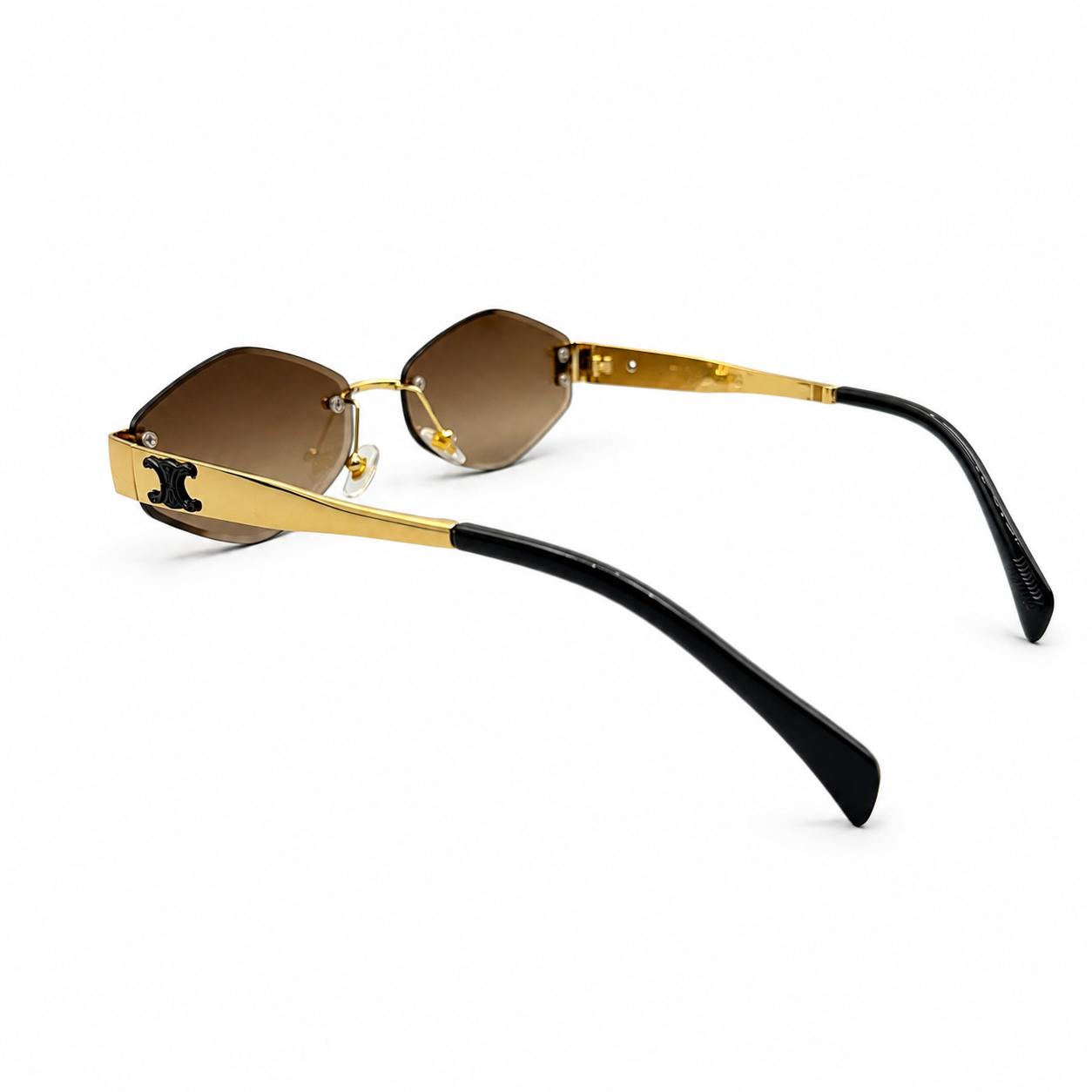 CELINE 4078 - HEXAGONAL - GOLDEN - BROWN DOUBLE SHADE - TRENDY - PREMIUM - QUALITY - WOMEN