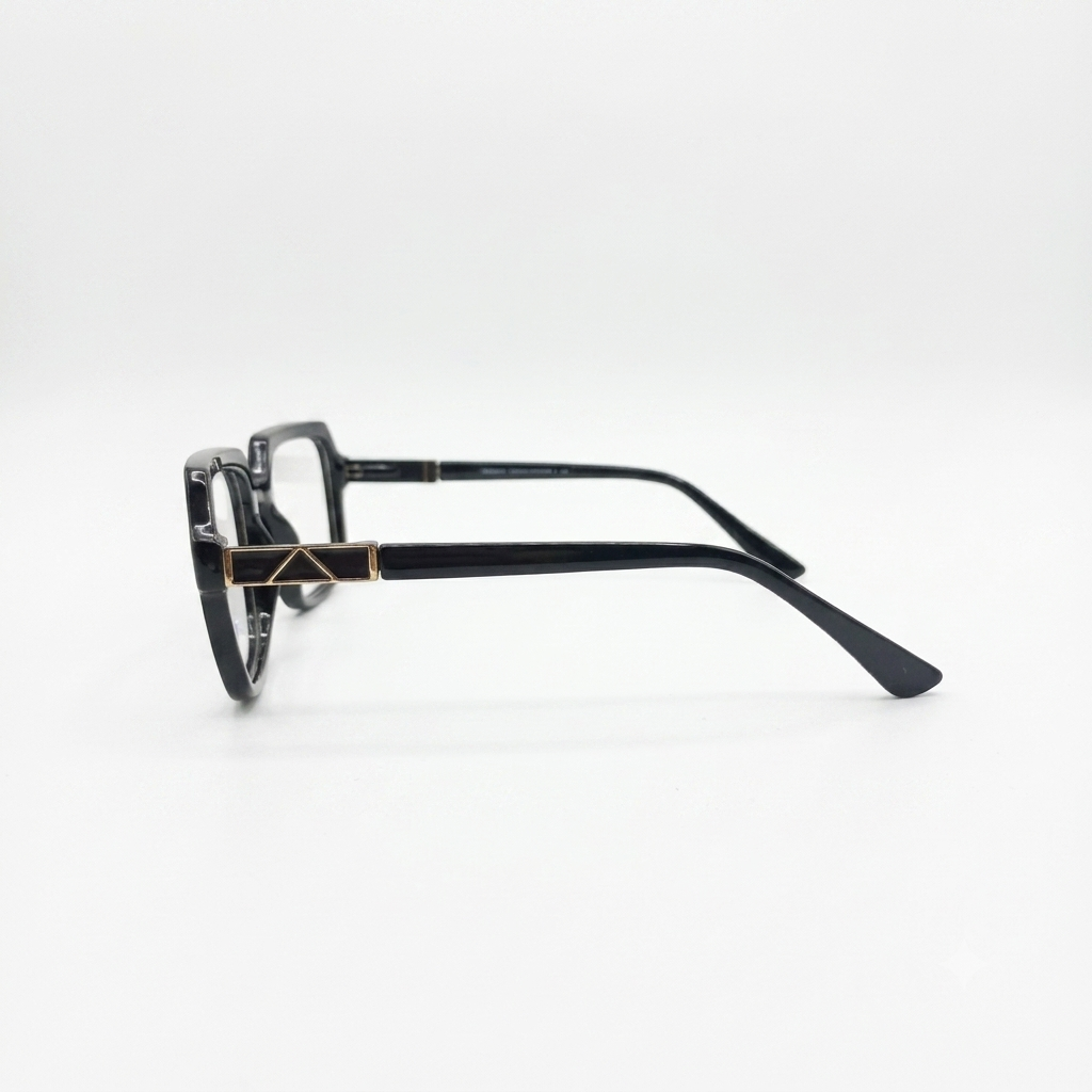 TR 251137 - EYEWEAR - MEN - GEOMETRIC SQUARE - ANGULAR EDGES - BLACK - OVERSIZE