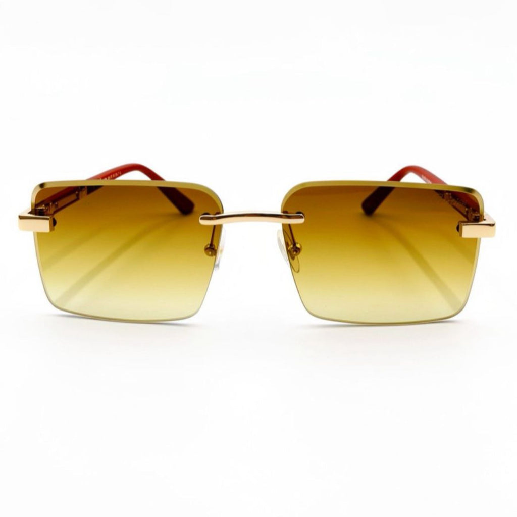 CR 3164 - SUNGLASS - RIMLESS - GOLDEN - WOOD - PREMIUM