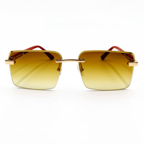 CR 3164 - SUNGLASS - RIMLESS - GOLDEN - WOOD - PREMIUM