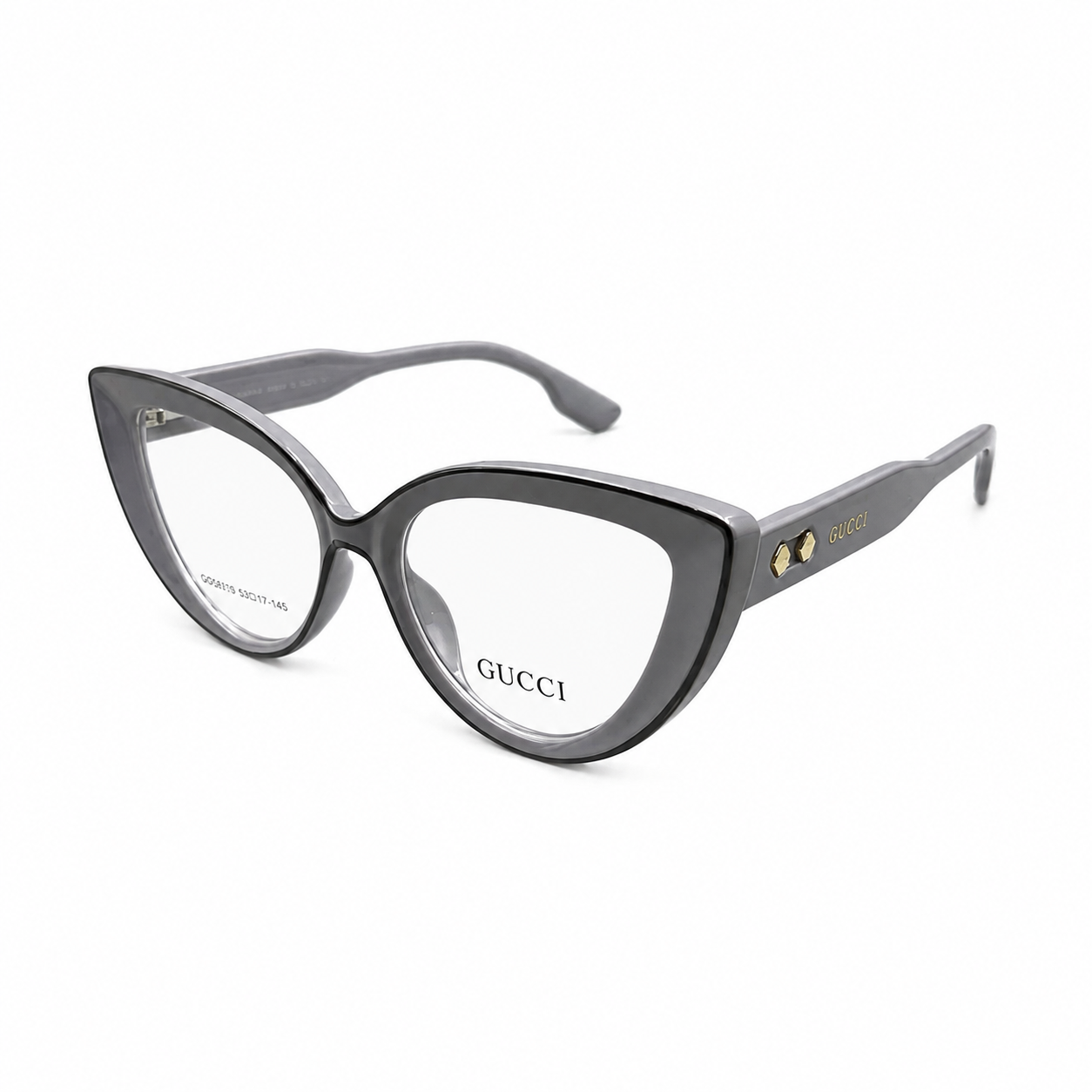 GC 2446 - EYEWEAR - LADIES - GREY - BLACK OUTLINE - POINTED CATEYE - PREMIUM BRANDING