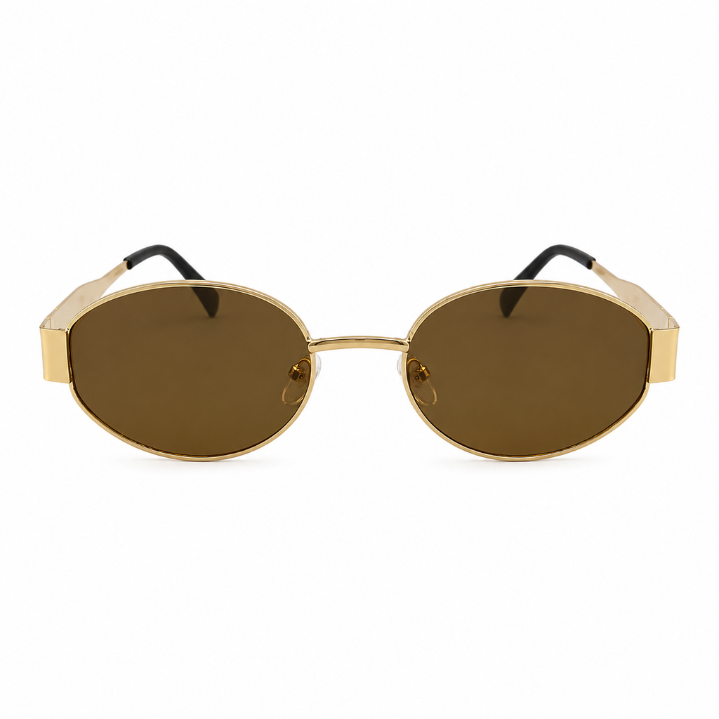CELINE - OVAL - METALLIC- TRENDY- GOLDEN BROWN - WOMEN