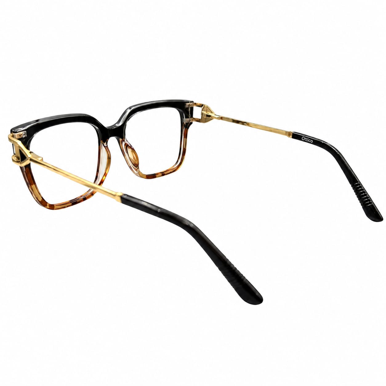 GORGEOUS 82113 - OVERSIZE - SOFT SQUARE - BLACK + TORTOISE -  METAL FANCY TEMPLES - SPRING HINGES - PREMIUM - QUALITY