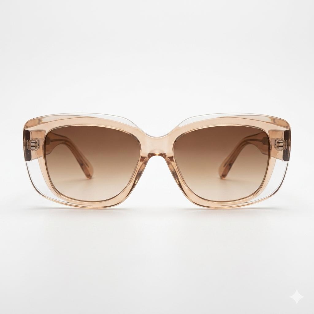 SUNGLASS - OL0123 - LADIES - CHAMPAGNE - UV - PRINTED - QUALITY