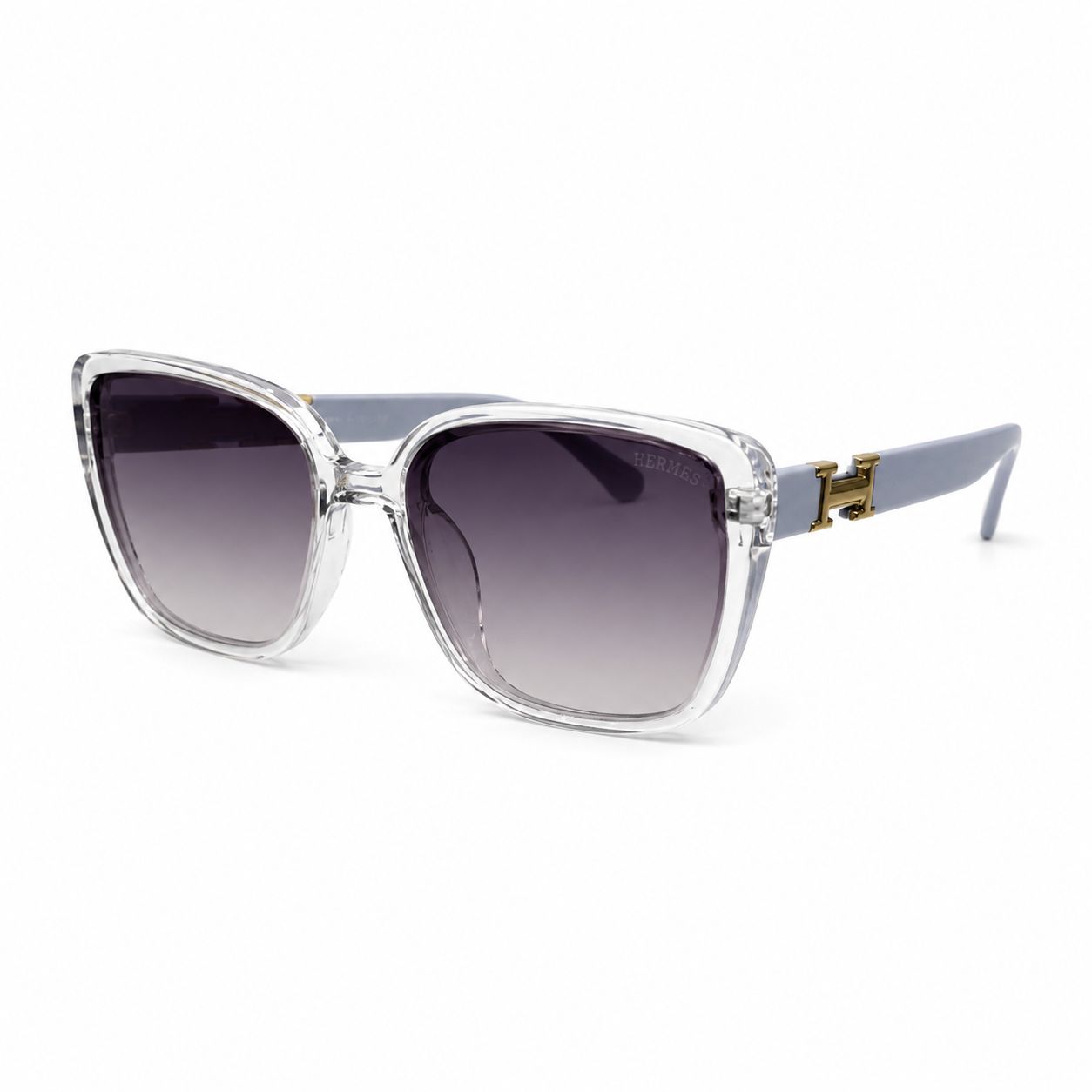 HERMES 33120 - SUNGLASS - LADIES - CATEYE - UV - GREY TRANSPARENT