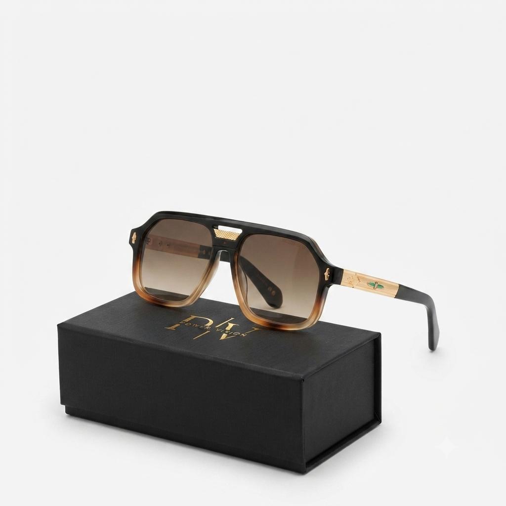 DITA 98408 - OVERSIZED SQUARE - BLACK - BROWN HAVANA - UV - MEN - PREMIUM