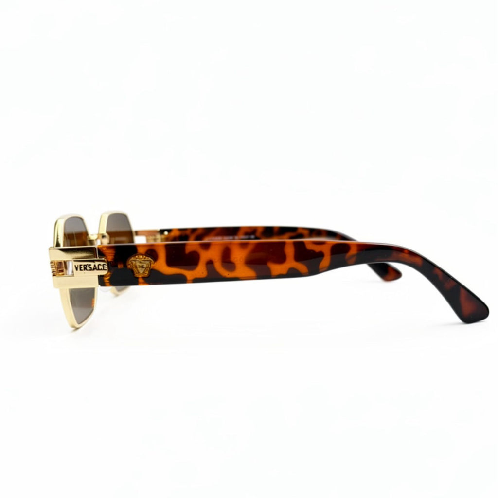 VE672 - SHADES - GOLDEN - PRINT - BROWN - TRENDY - RECTANGULAR CUT - PREMIUM