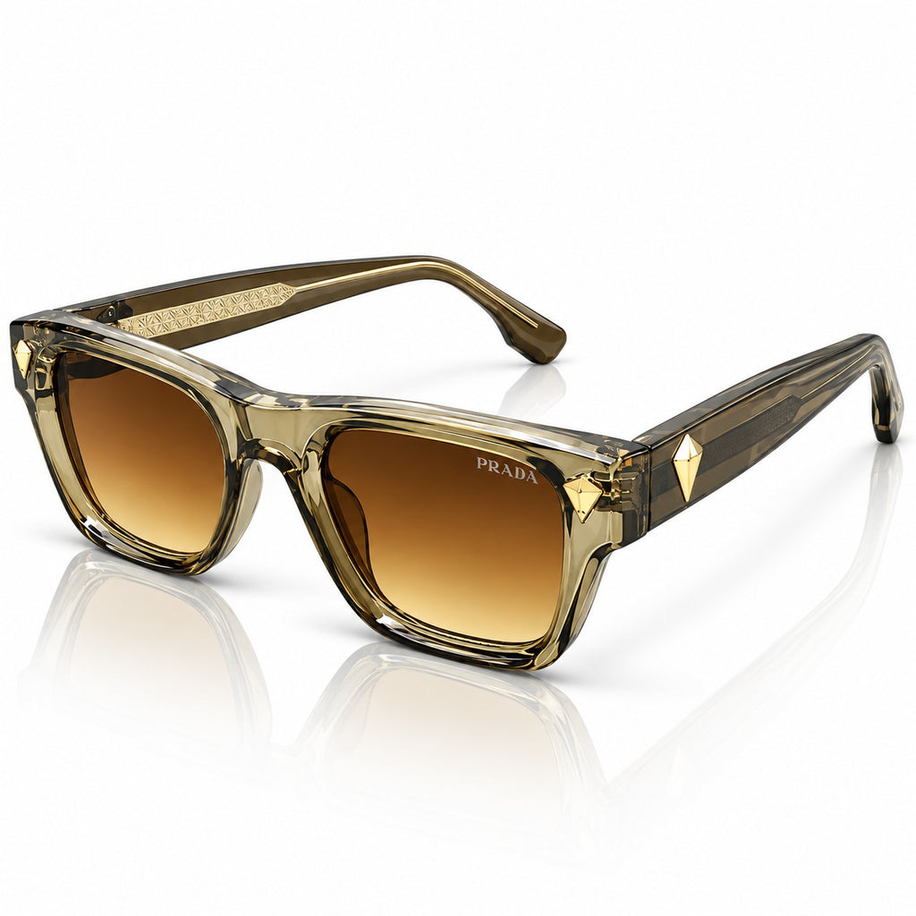 PR - ACETATE - CHAMPAGNE - BROWN GRADIENT - SQUARE - BOLD - UNIQUE - UNISEX
