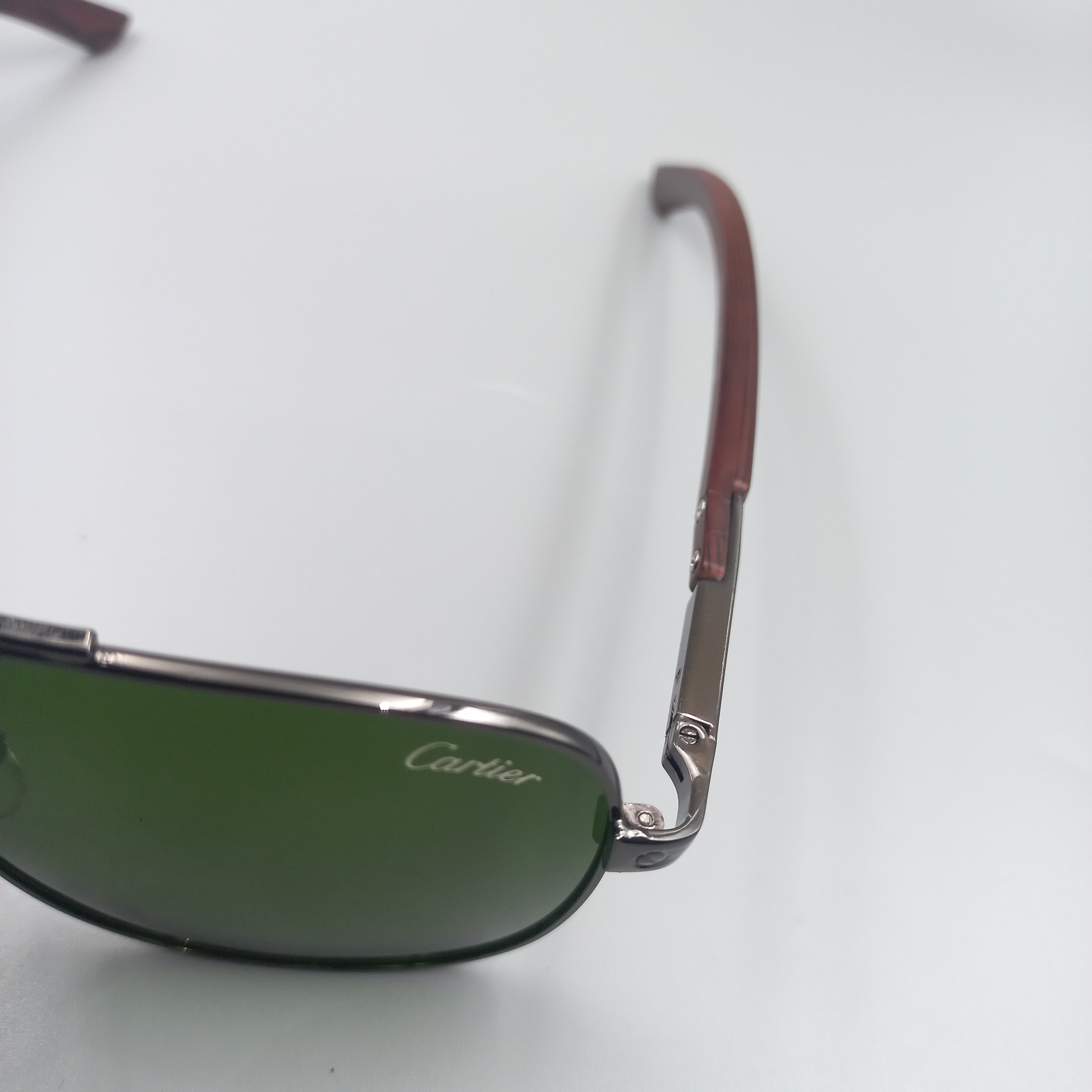 CR 200603 - SUNGLASS - GUN METALLIC - WOOD SIDES - PREMIUM GREEN - MEN