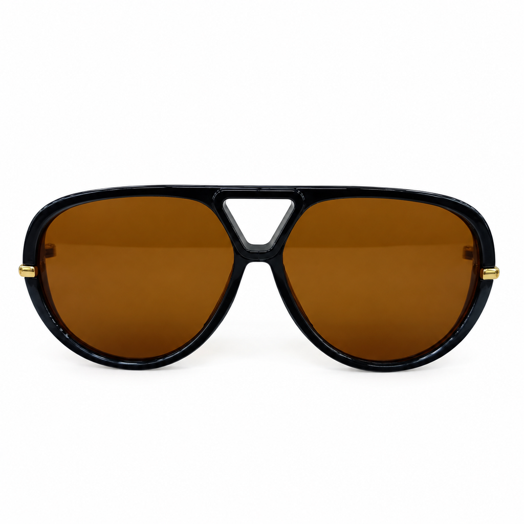 BOTTEGA VENETA - TRENDY - OVERSIZE - NAVIGATOR - AVIATOR - BLACK - GOLDEN - BROWN - QUALITY