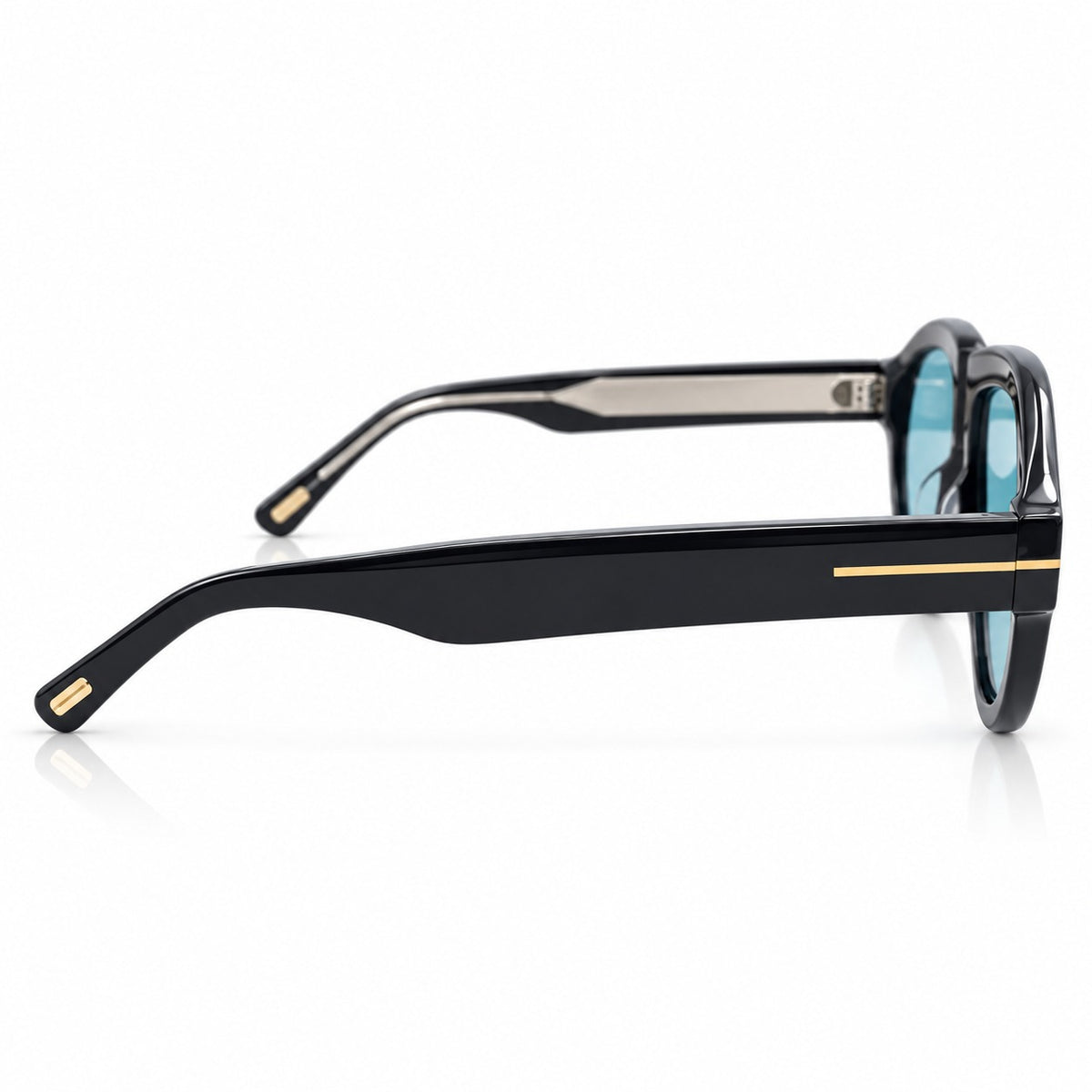 TF 1225 - ACETATE - BOLD - BLACK - BLUE - FLAT TOP AVIATOR - HIGH QUALITY