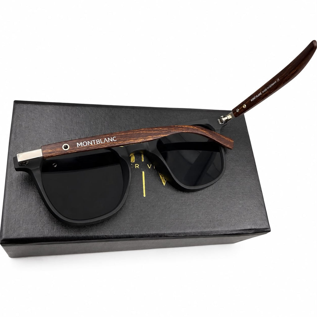 MB 5142 - SHADES - ROUNDED SQUARE - MATTE BLACK - WOOD - QUALITY - PREMIUM