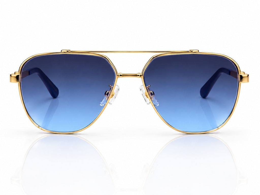 GC 23394 - AVIATOR - GOLDEN - ROYAL BLUE - BLUE GRADIENT - CONCILED SPRING - QUALITY
