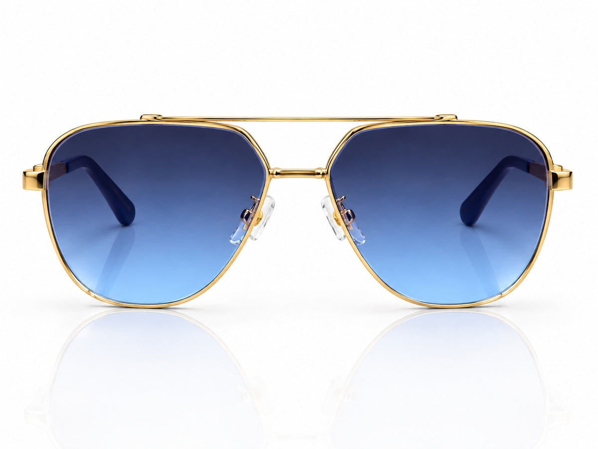 GC 23394 - AVIATOR - GOLDEN - ROYAL BLUE - BLUE GRADIENT - CONCILED SPRING - QUALITY