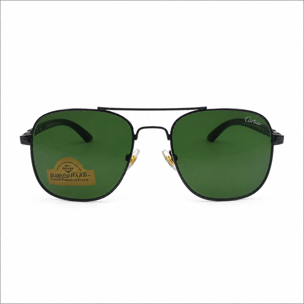 CR 200603 - SUNGLASS - GUN METALLIC - WOOD SIDES - PREMIUM GREEN - MEN