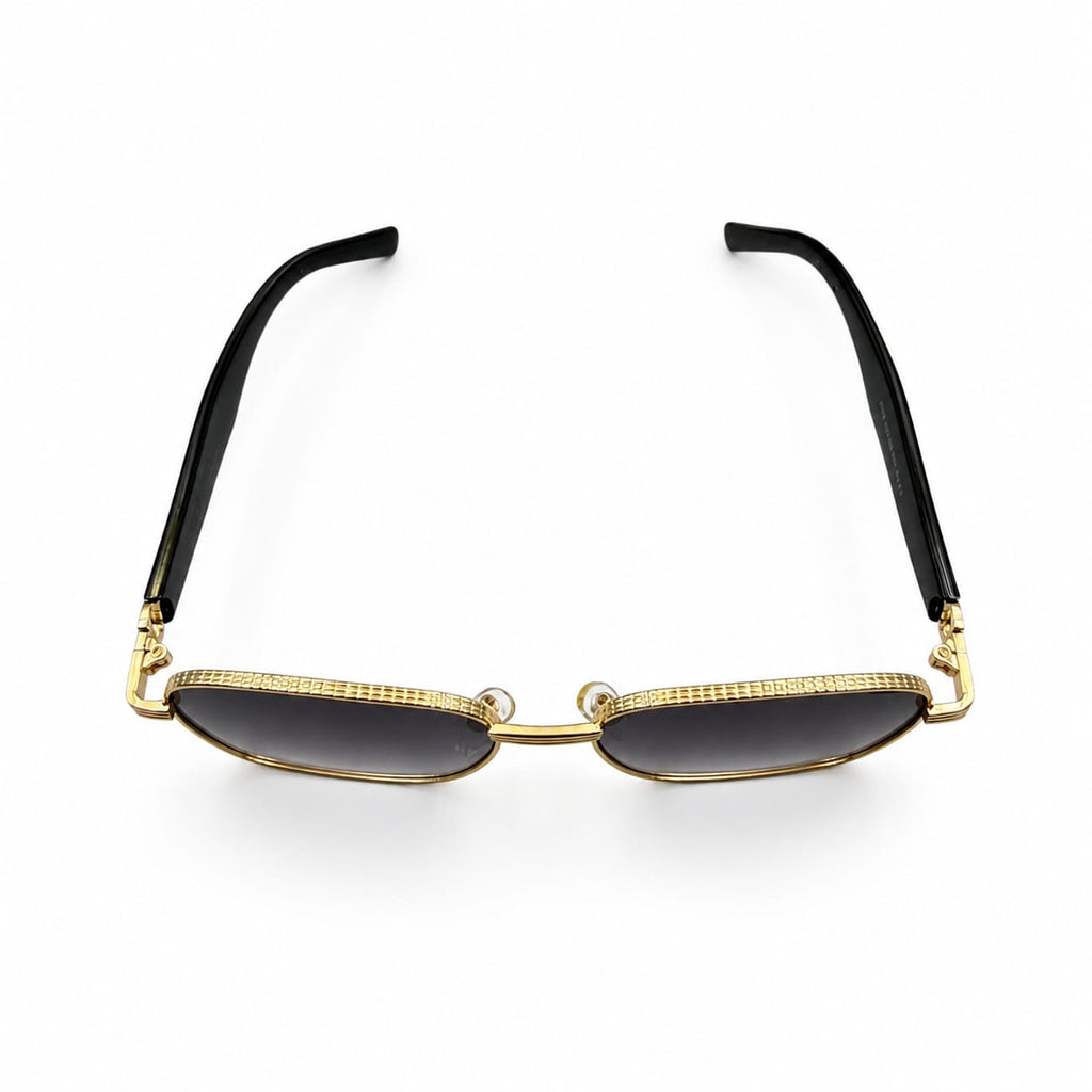 CR 2734 - SUNGLASS - SOFT SQUARE - GOLDEN - BLACK - GREY GRADIENT - DESIGNER - PREMIUM - UNISEX