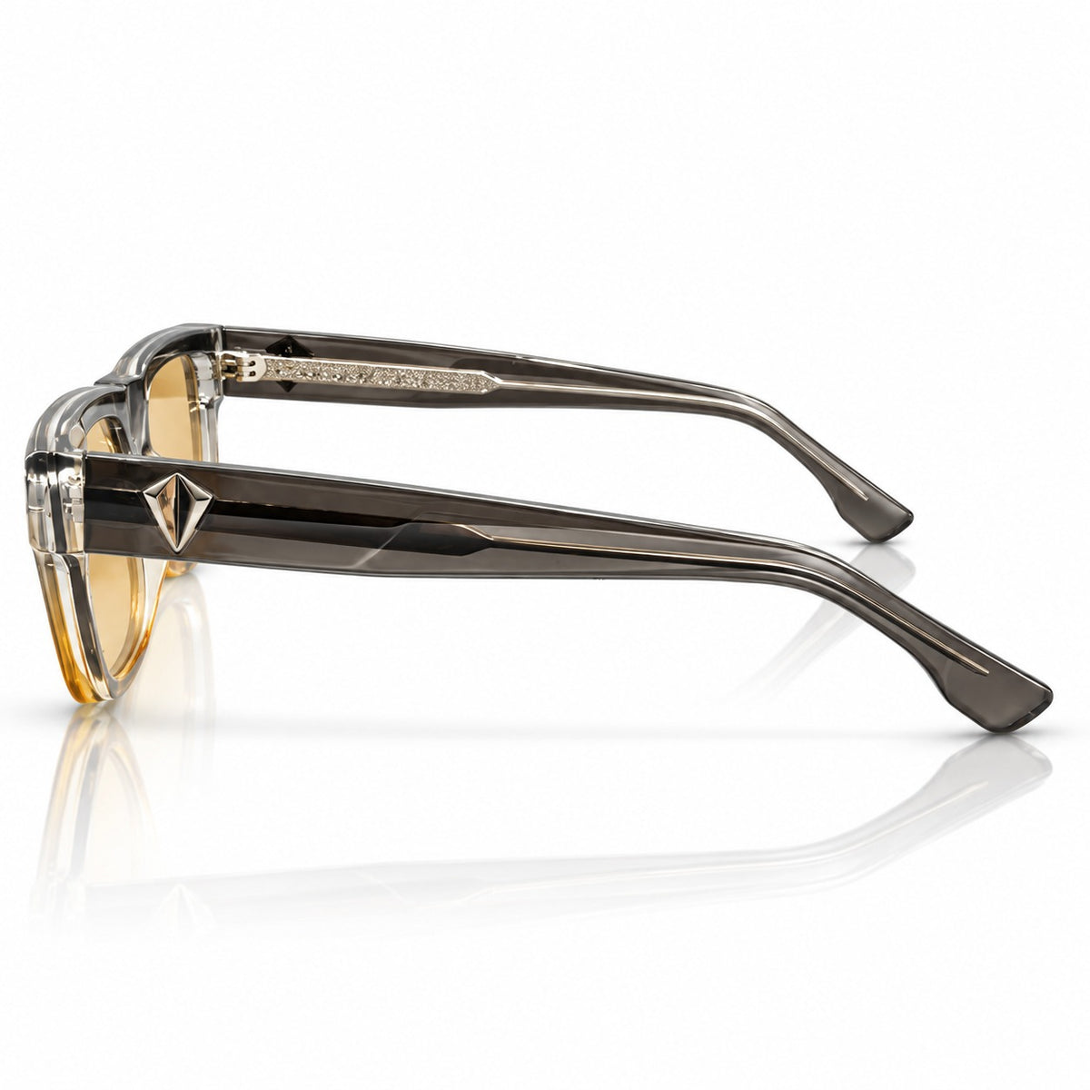 PR - BOLD - GREY TRANSPARENT TO HONEY - TWO TONE - YELLOW TINT - SQUARE - UNISEX