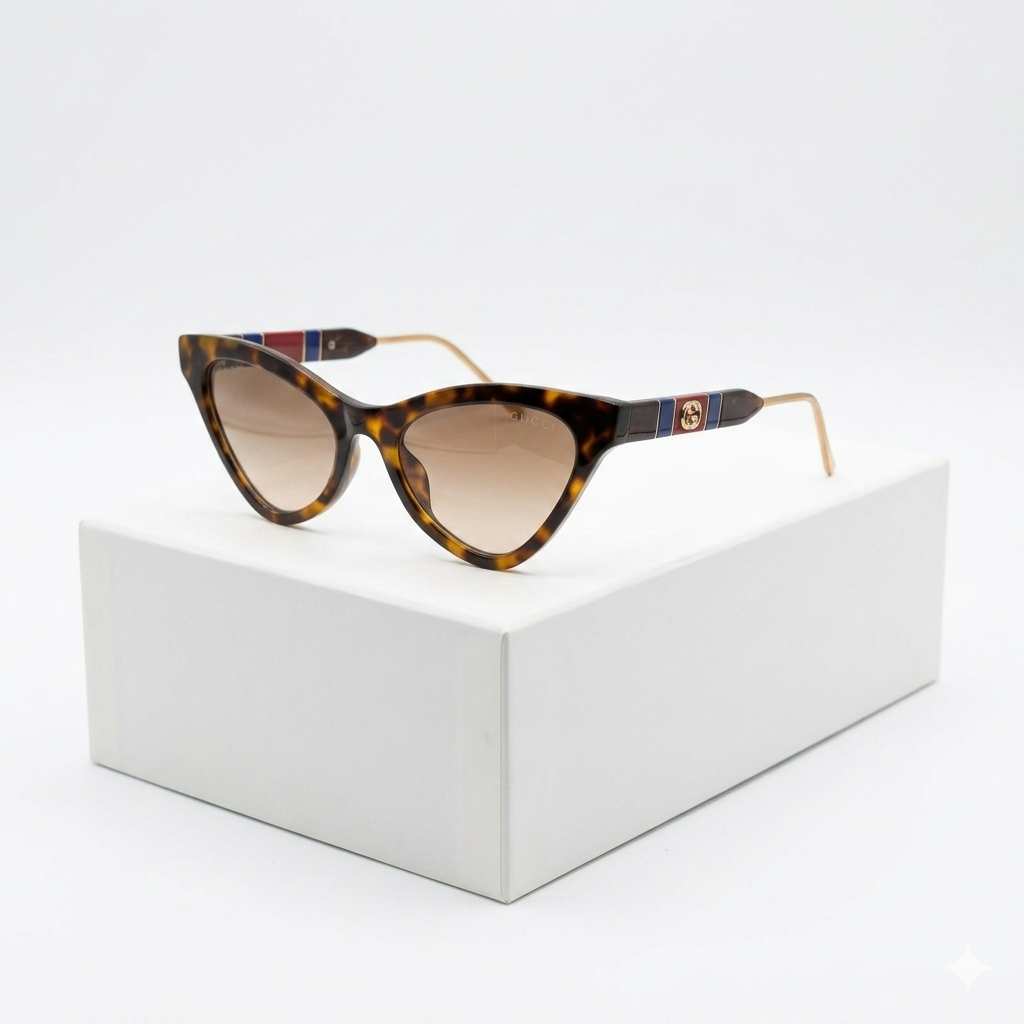 GC 0957 - SUNGLASS - LADIES - CATEYE - UV - CHEETAH PRINT - DESIGNER