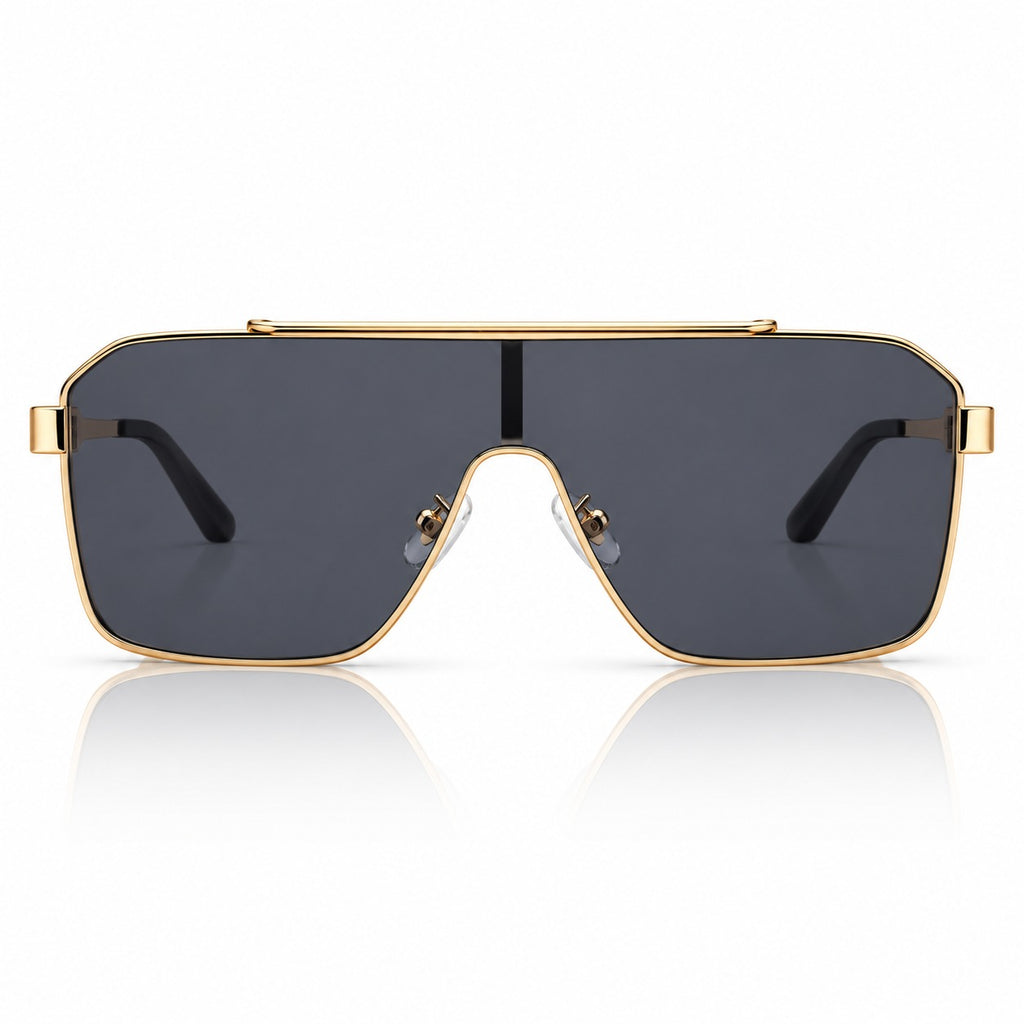 DT 24074 - FLAT TOP SQUARE - BLACK - GOLDEN - CONCILED SPRING