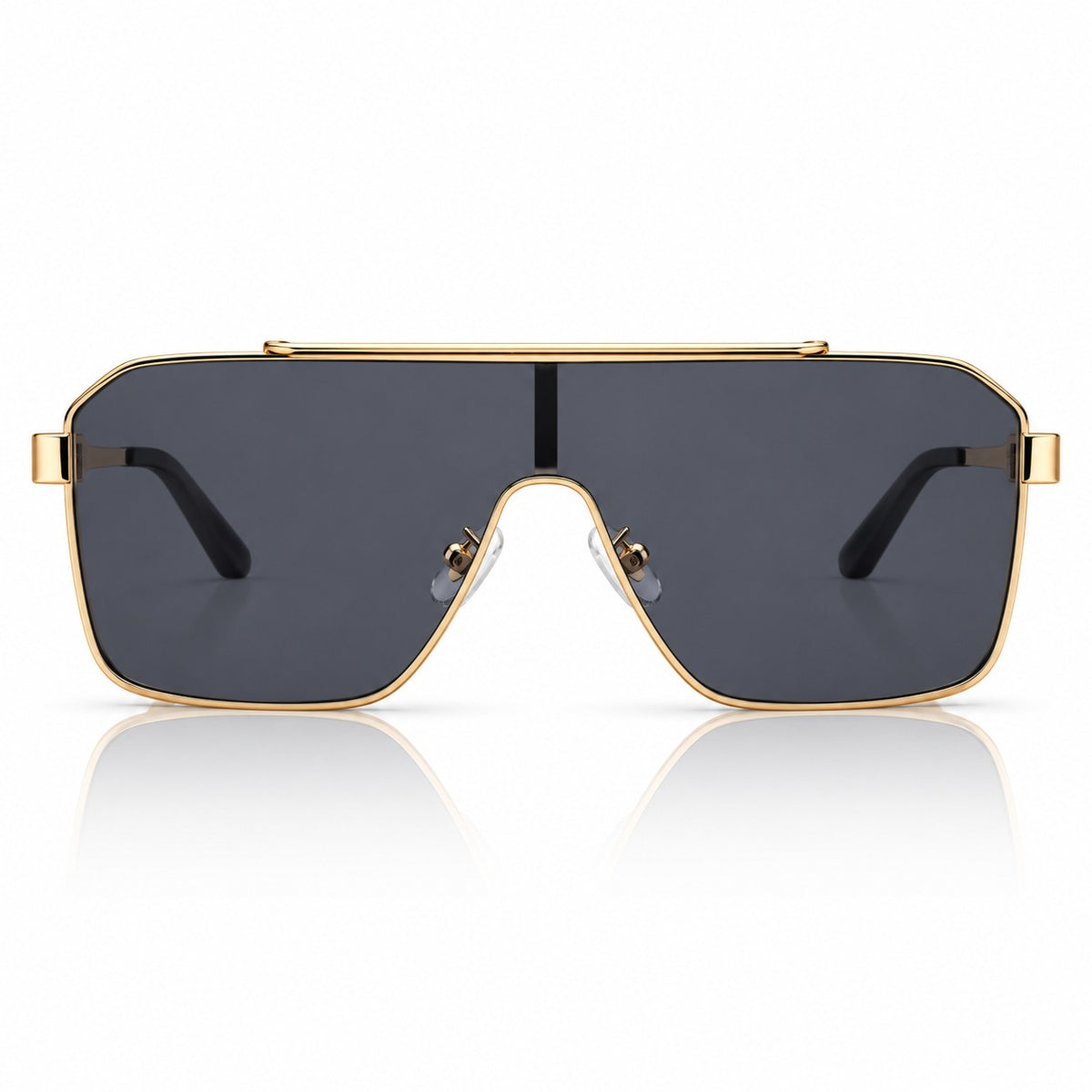 DT 24074 - FLAT TOP SQUARE - BLACK - GOLDEN - CONCILED SPRING