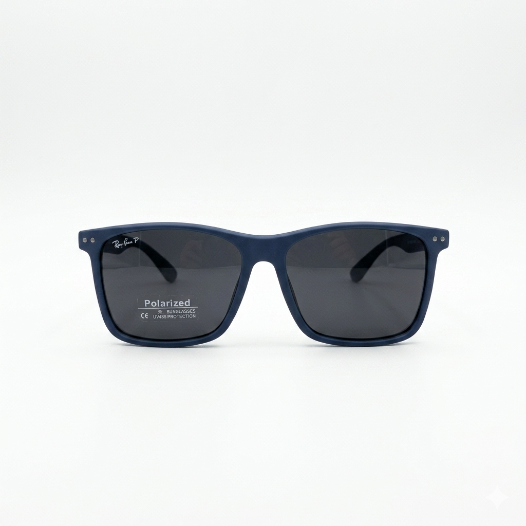 RB 4550 - SUNGLASS - SQUARE - POLARISED - ACETATE - MATTE BLUE - MEN
