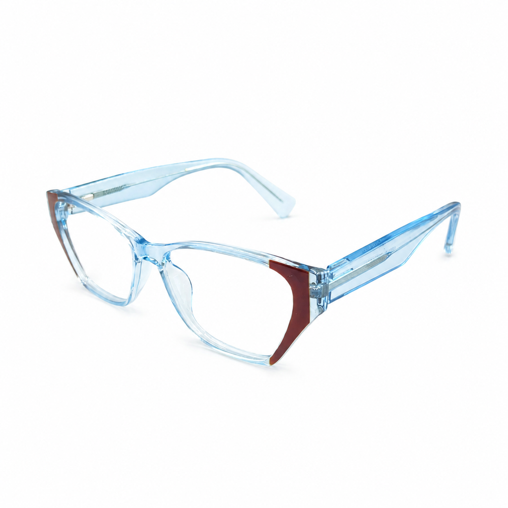 VISION 6572 - EYEWEAR - SEMI CATEYE - BOLD - AQUA - TRANSLUCENT - WOMEN