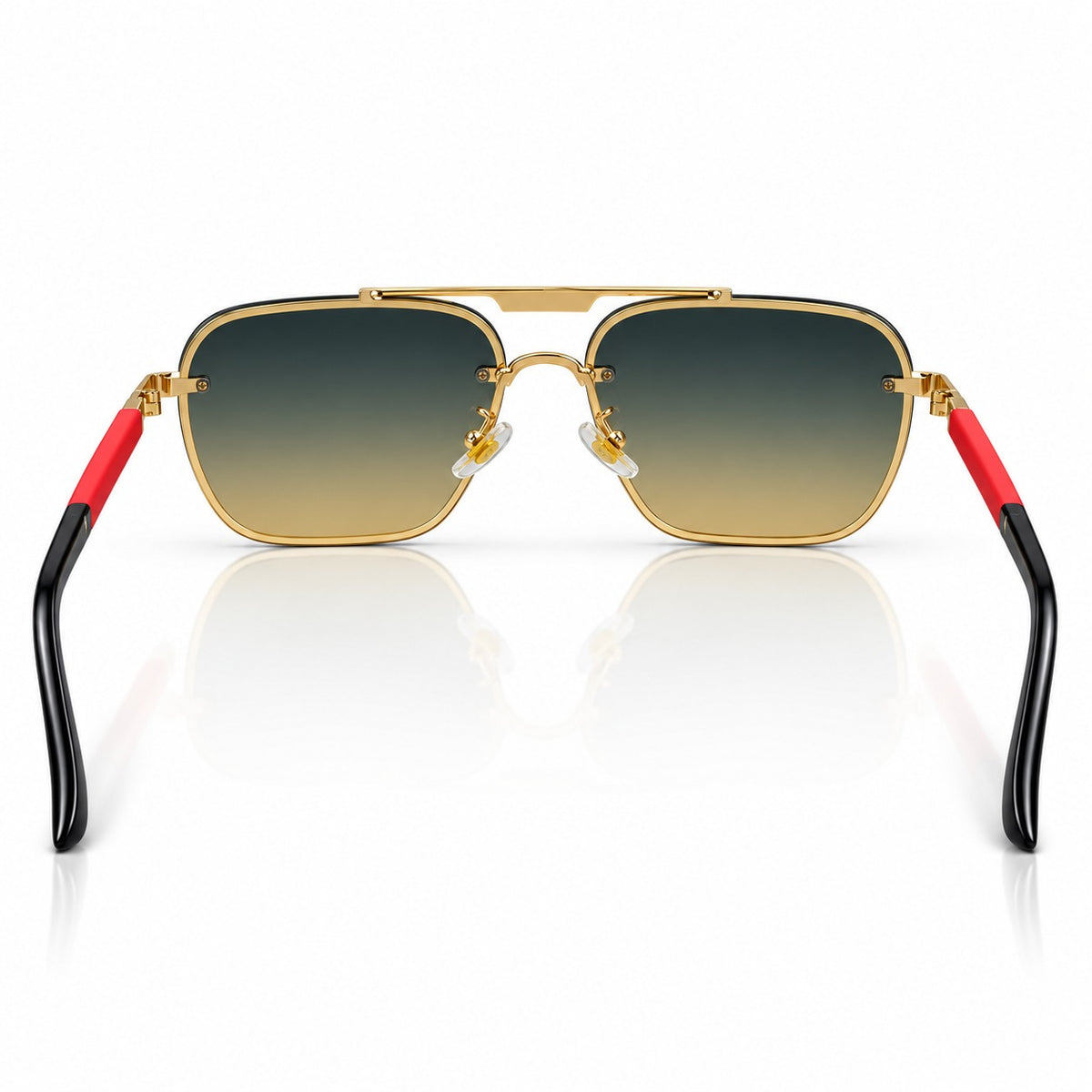 PR 23227 - DOUBLE BRIDGE - SQUARE - GOLDEN - RED/BLACK - SEA GREEN WARM - UNISEX
