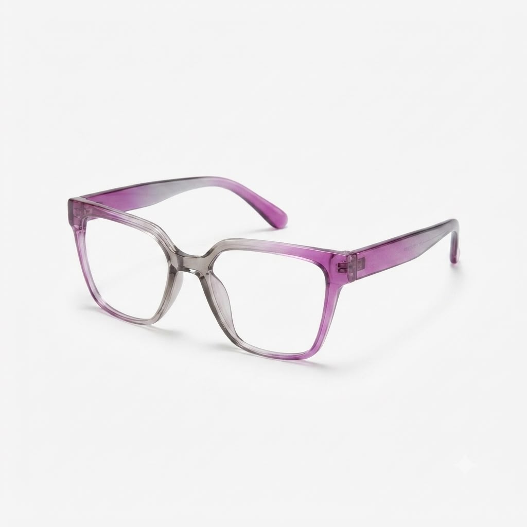 EYEWEAR 6615 - LADIES - SQUARE CATEYE - GREY PURPLE TRANSPARENT - DURABLE